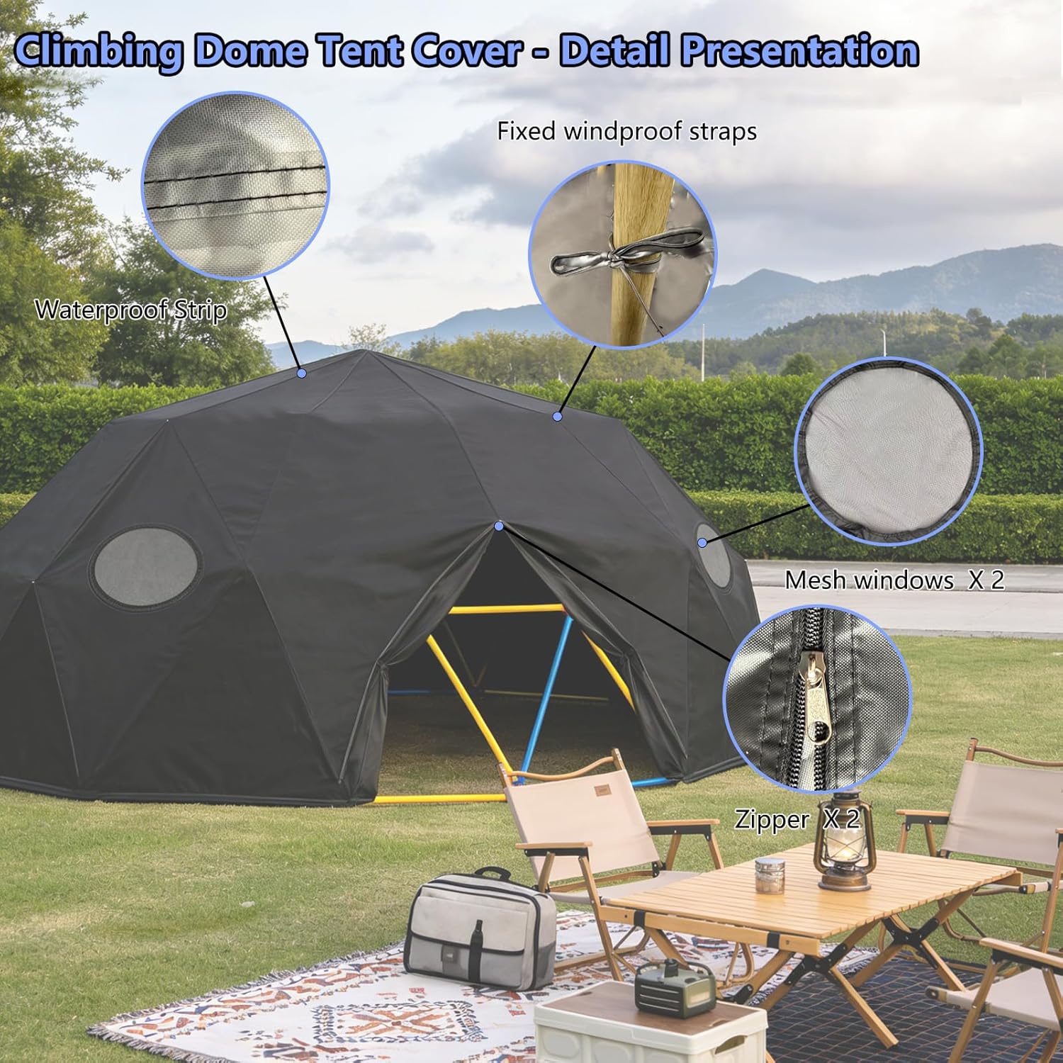 10-Foot Climbing Dome Cover, Climbing Dome Game Tent, Suitable for 10FT semi-Circular Rock Climbing (Cover only)