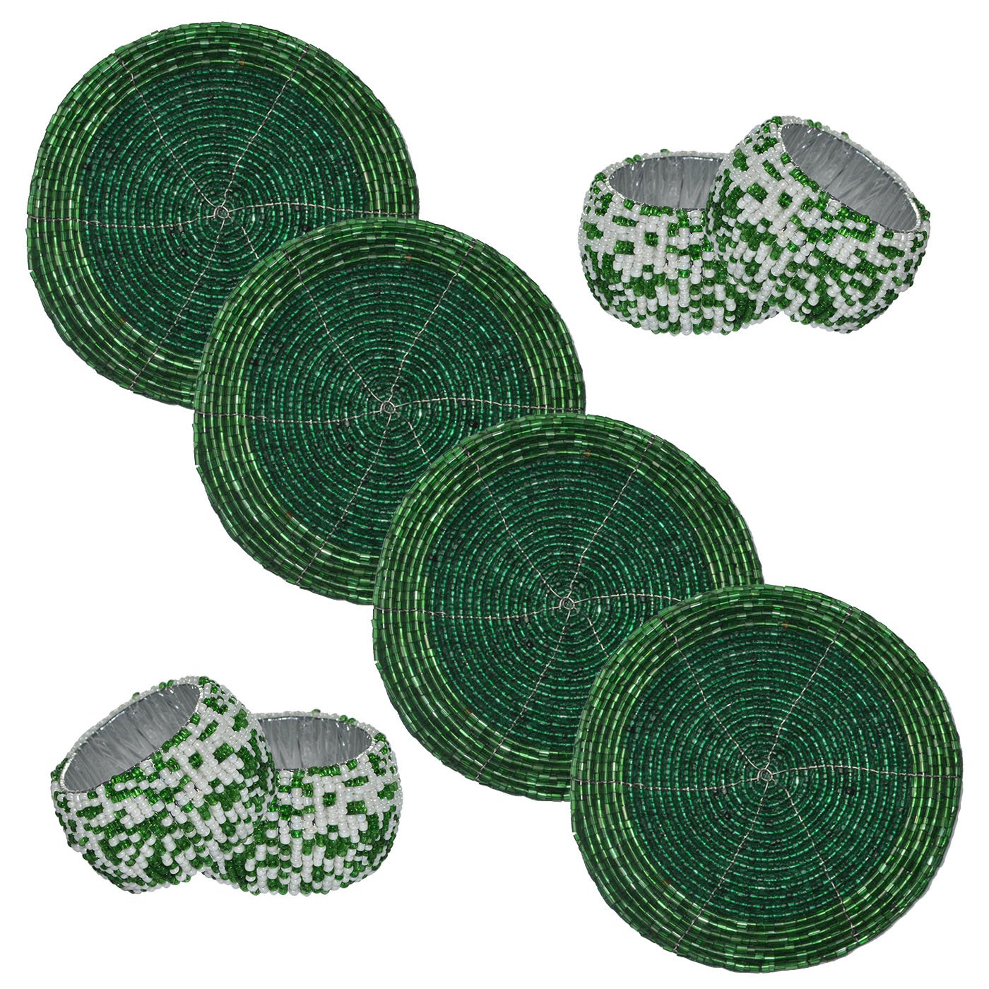Buy DakshCraft Beaded Coasters & Napkin Rings Dining Decor Decor