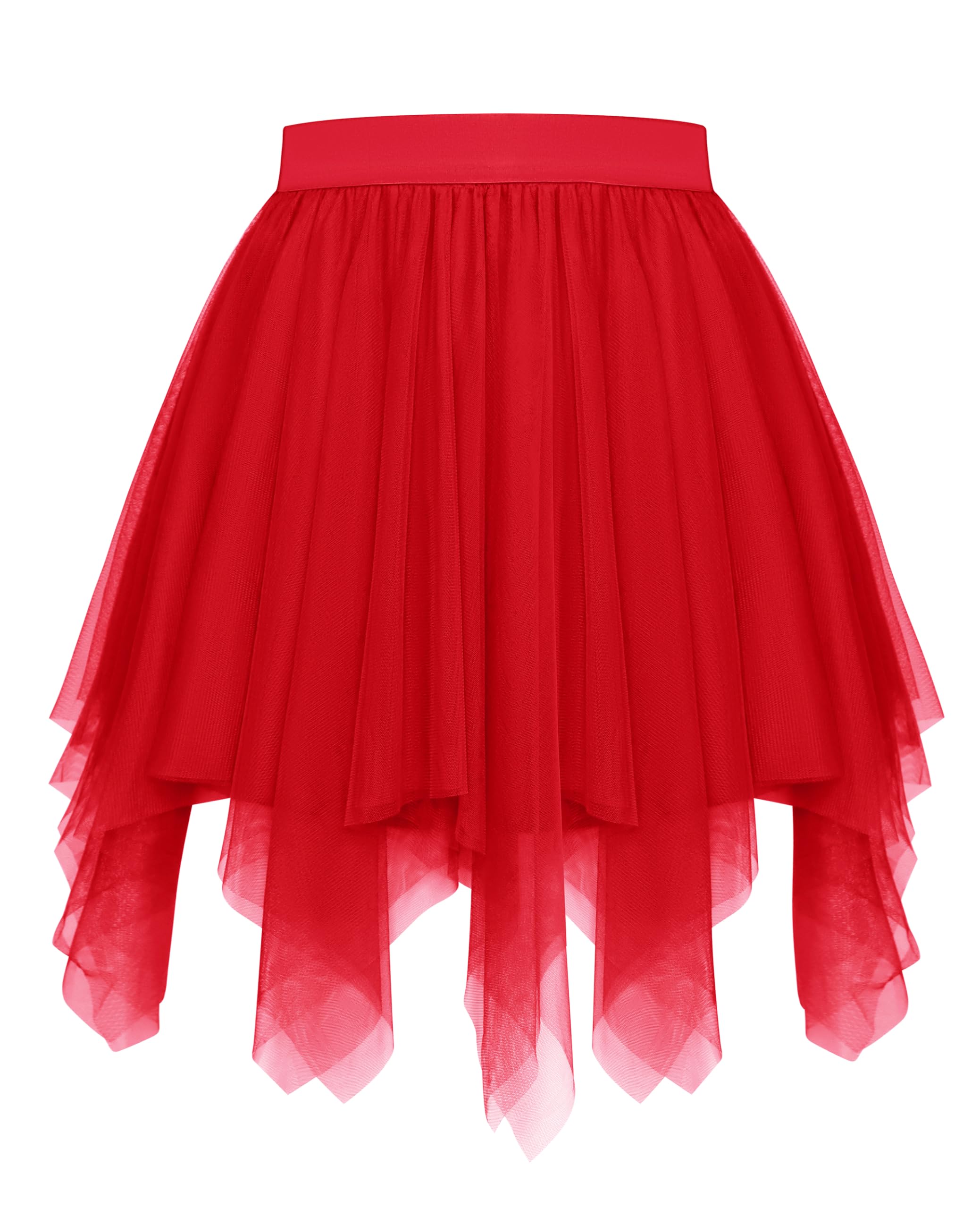Vlazom Women's Tulle Tutu Skirts A-line Dance Skirts Rockabilly Underskirt Petticoat Music Festivals, Carnivals, Holiday Parade, Halloween Red, XXL-3XL
