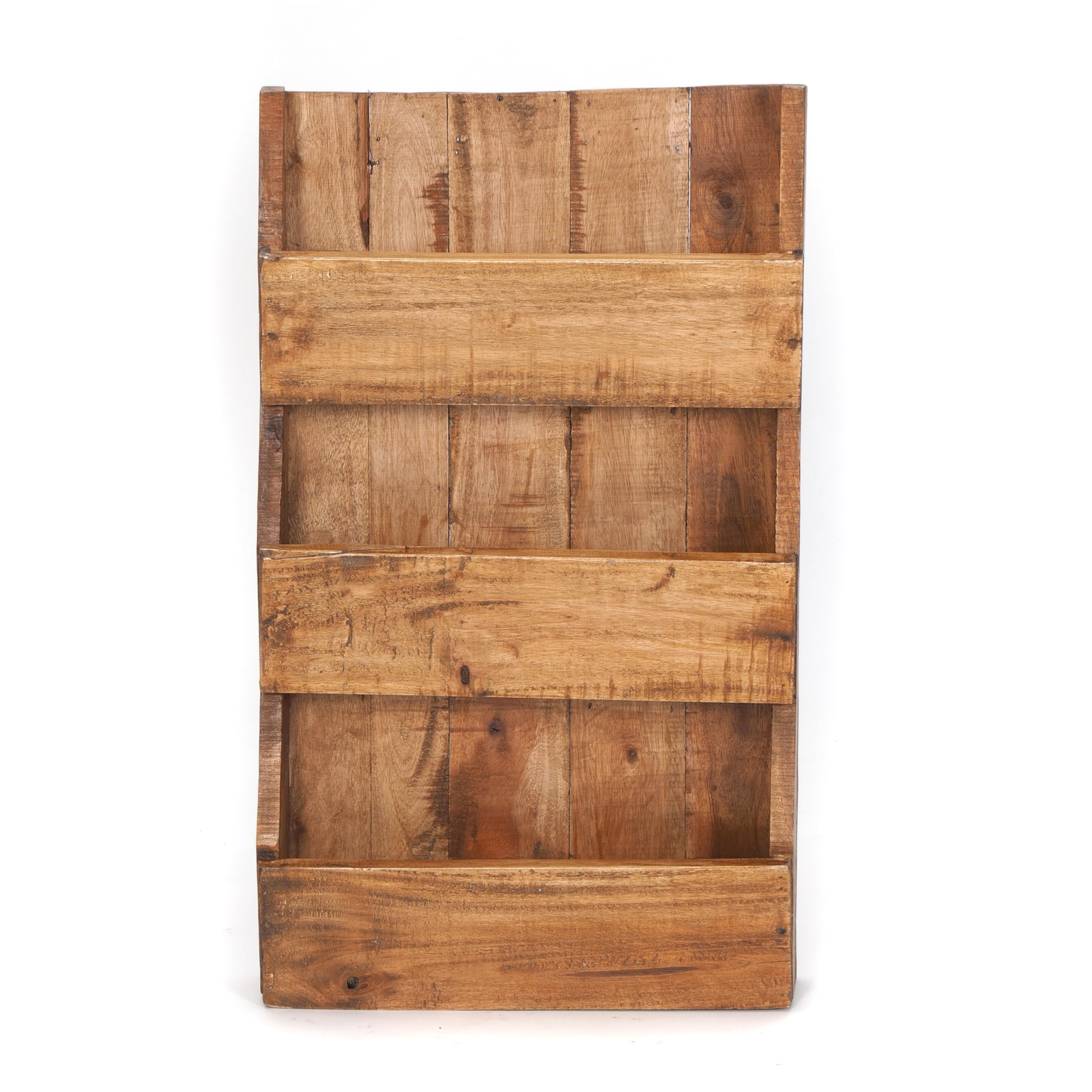 DESIGN DELIGHTS Étagère murale News 60 - En acajou massif - 60 x 38 x 11 cm (H x l x P) - Pour journaux, magazines - Couleur : 01 Natur-Vintage
