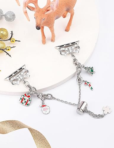 Miniatura 2 de Minyee Correa brillante compatible con correas de Apple Watch de 1.614 in, 1.575 in, 1.496 in, 1.732 in, 1.772 in, 1.654 in, 1.929 in, para mujer,