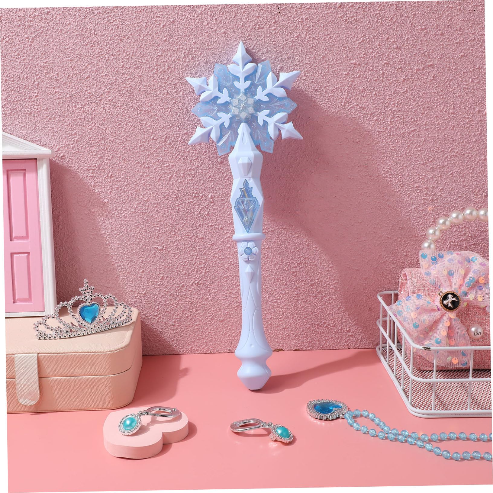 1 Pezzo Bastone Luminoso Per Bambina Con Effetto Luminoso e Durata Lunga Gioco Divertente e Resistente Per Feste Natalizie e Serate Design Tema Christmas Blu Sfumato Regalo Per