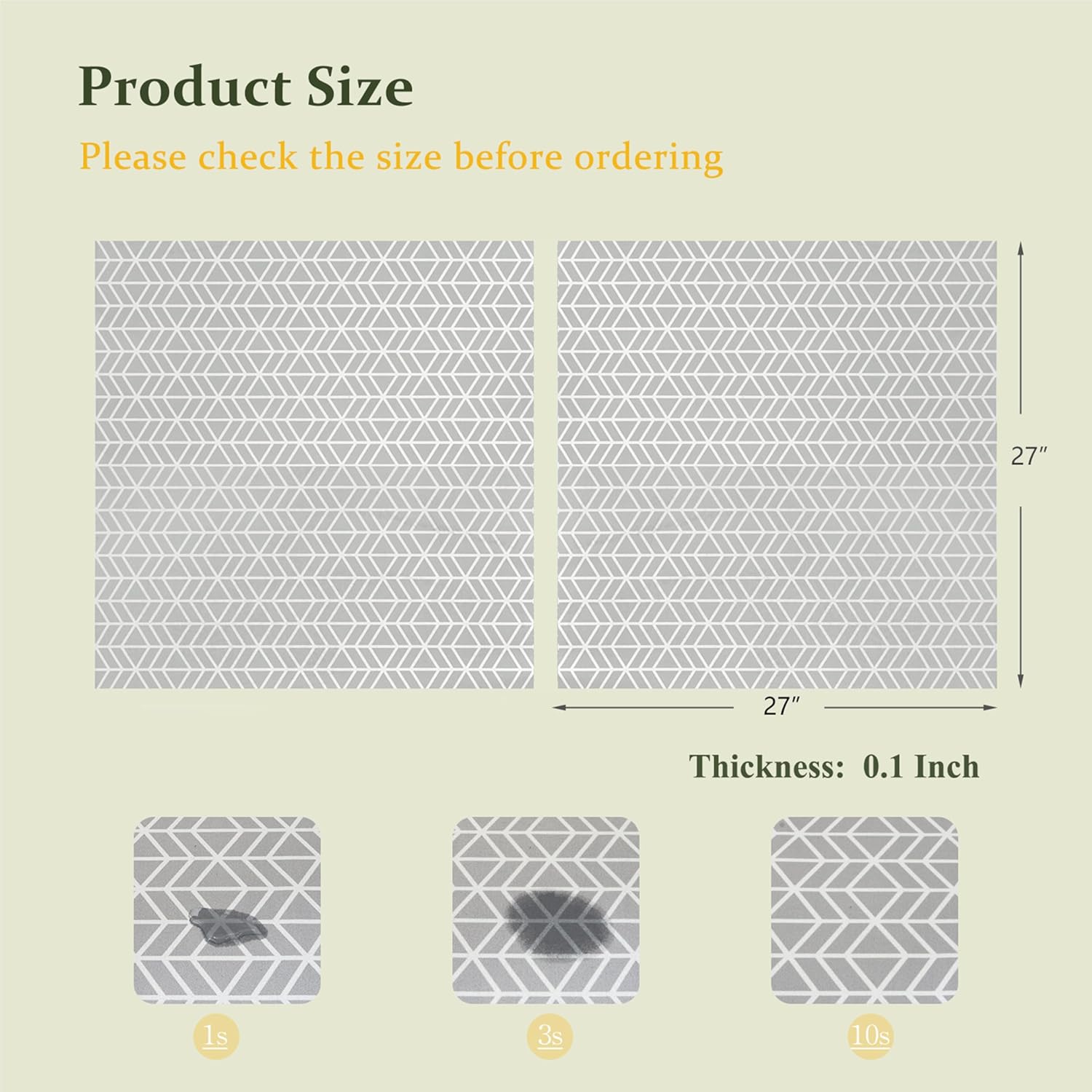 Washer and Dryer Covers for the Top 2PC, 27"x27" Gray Laundry Topper for Washer and Dryer Top Protector Mat Diatomite, Non Slip Dust Proof Quick Dry Washing Machine Cover Kitchen Laundry
