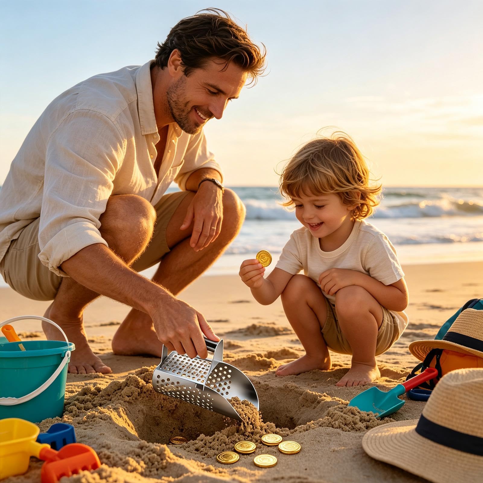 Rilevatore Metalli Attrezzo Manuale Robusto | Setaccio da Spiaggia Metal Detector Adulti, , Fiume, Acque Basse, Pozze Di Marea, Escursionismo, Giardinaggio E Outdoor