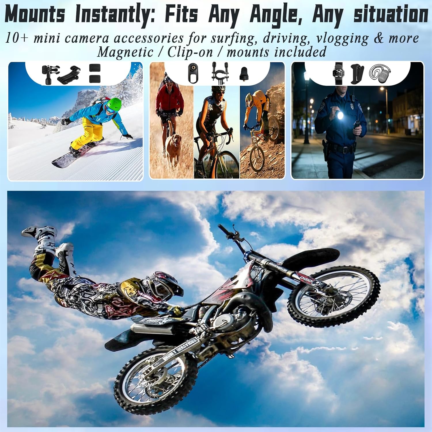 Upgraded 1080P Mini Wearable Body Worn Camera with Audio & Video Recording,Sports Action Camera,Thumb Size POV Cam,Magnetic Back Clip Camcorder for Cycling,Work,Guard,Trave,64GB,Black