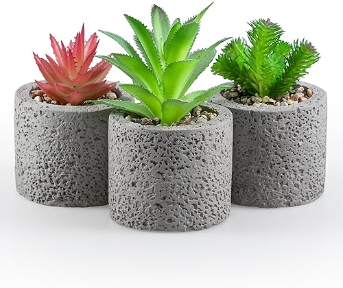 Juego de 3 plantas falsas pequeñas, mini suculentas falsas en macetas, decoración del hogar interior, mini plantas falsas en macetas para