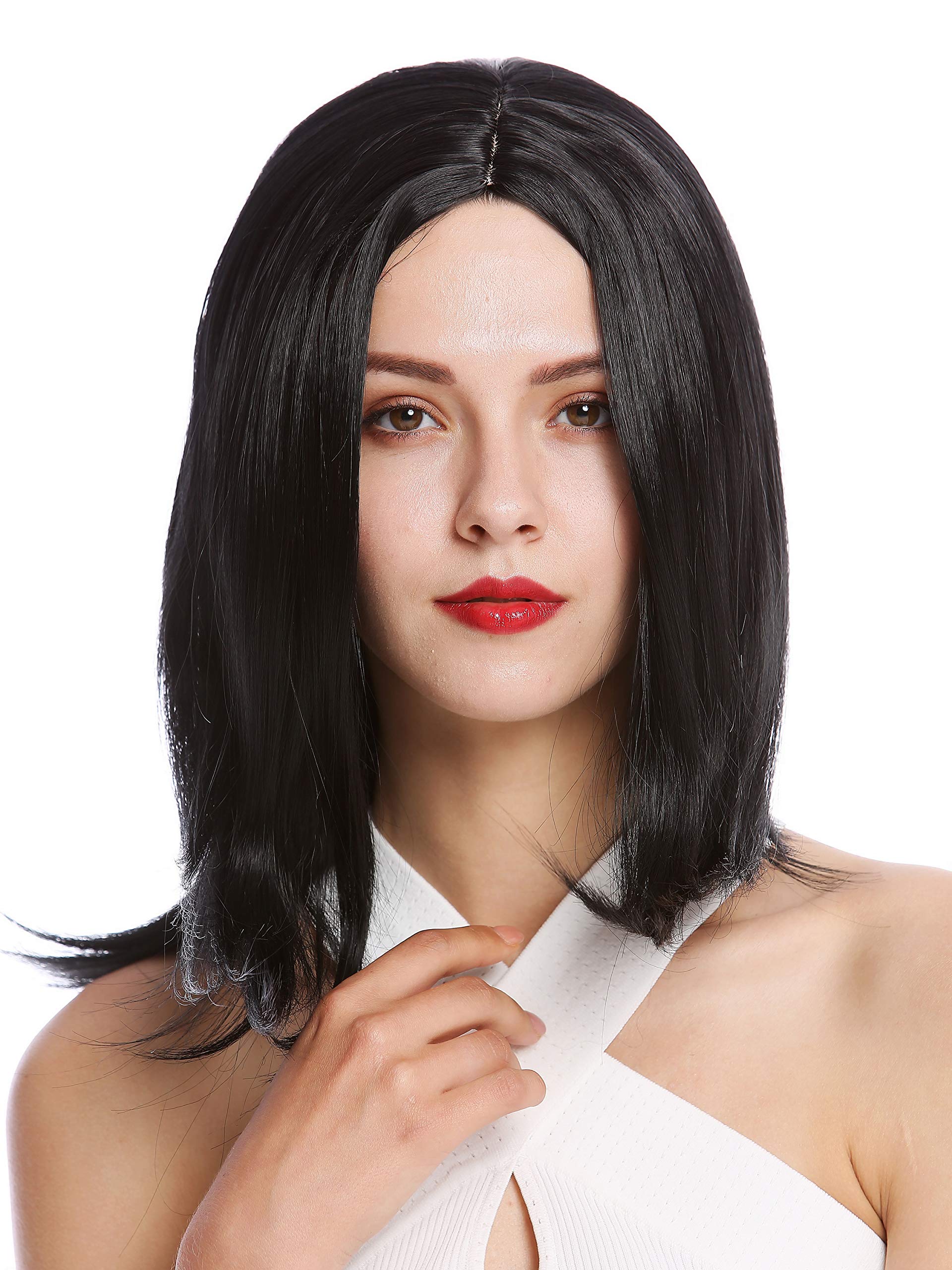 WIG ME UP - YZF-4358-1 Lady Quality Wig short shoulder length Bob Longbob straight slightly off-center (middle) parting black - Image 2