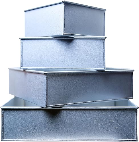 Miniatura 4 de 4 Tier Square Baking Pan Set Multilayer Birthday/Wedding Anniversary Cake Tins/Cake Pans/Cake Molds 6".8".10".12" - All 3" Deep