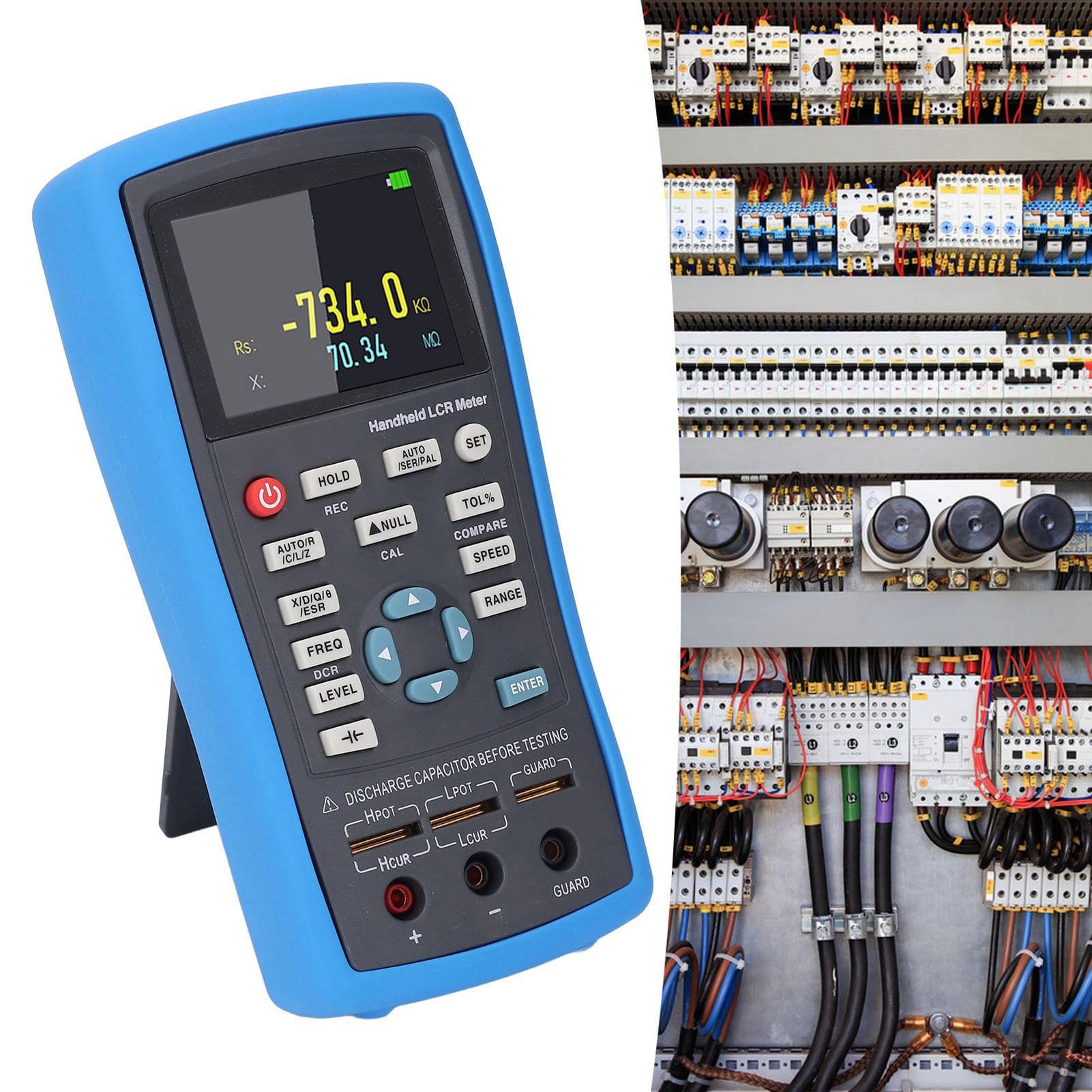 AUNMAS Medidor de Mano, Probador de Componentes de Condensadores de Inductancia Digital ET433 con Pantalla TFT de 2,8 Pulgadas para Investigación Técnica y Reparaciones Electrónicas