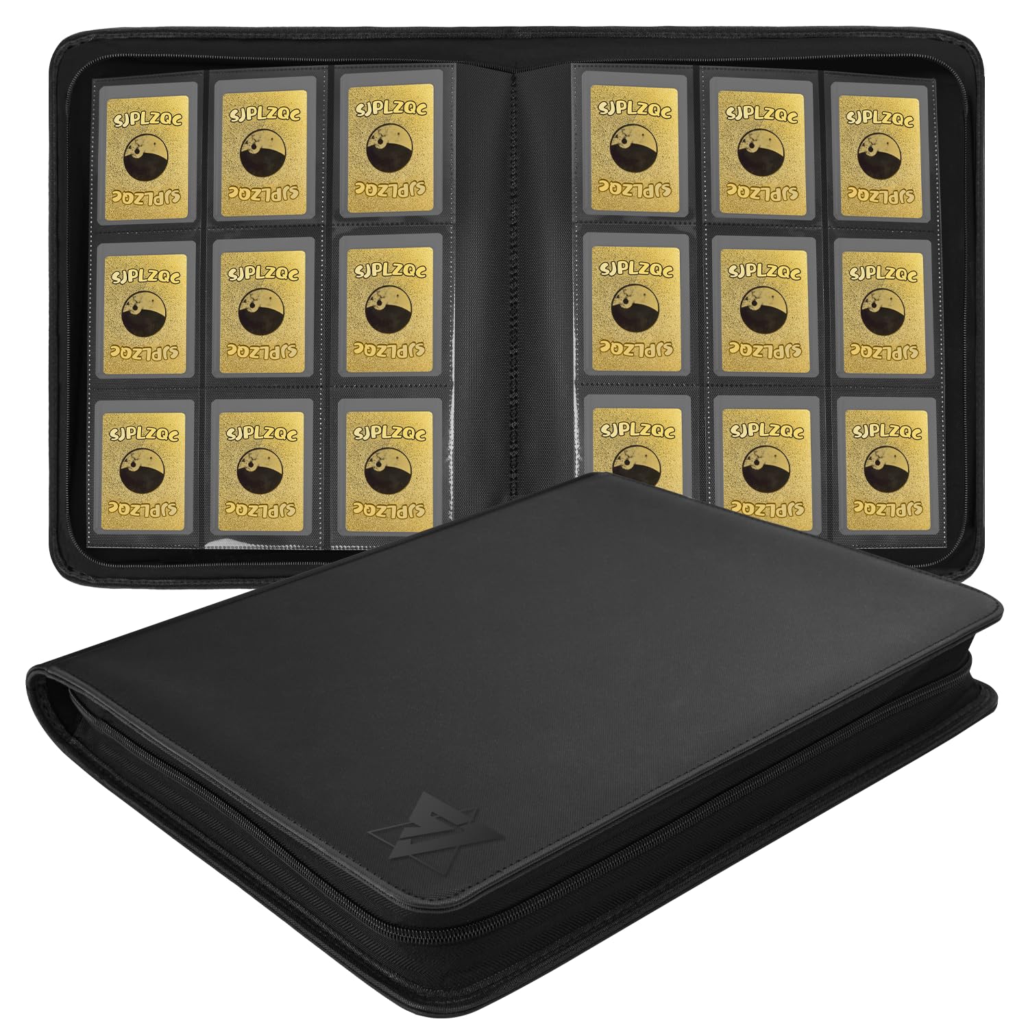 Top loader Binder,Toploader Binder 9 Pocket for 324 Cards Storage,Hold 3”×4”rigid Toploaders.Card Folders Collection Album,Card Holder(black).