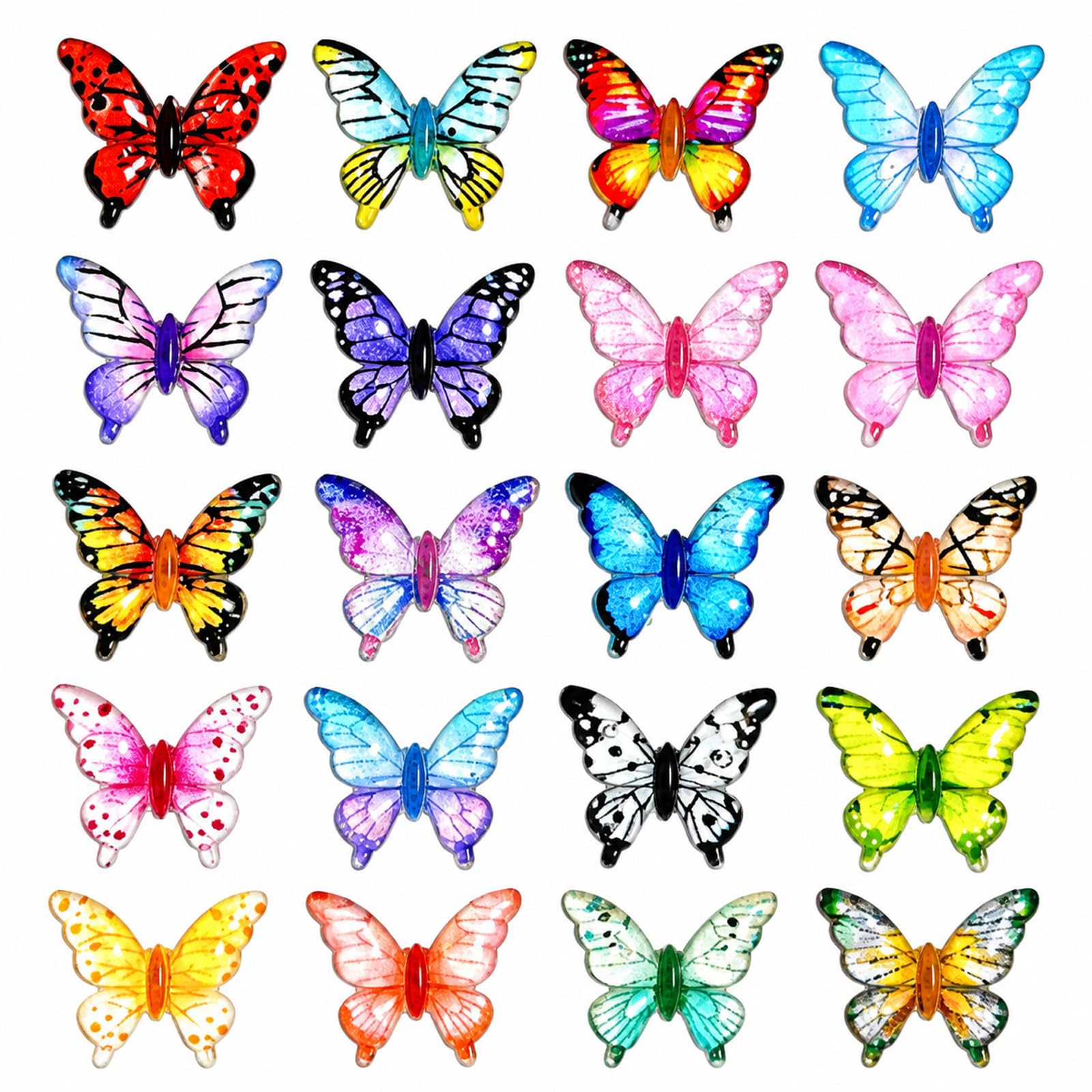 100 Pcs Mini Butterflies for Crafts, Tiny Multicolor Butterflies Resin, for Women Girls Doll Houses, Landscaping Decoration User, Scrapbook, Wedding Decor(Colorful)