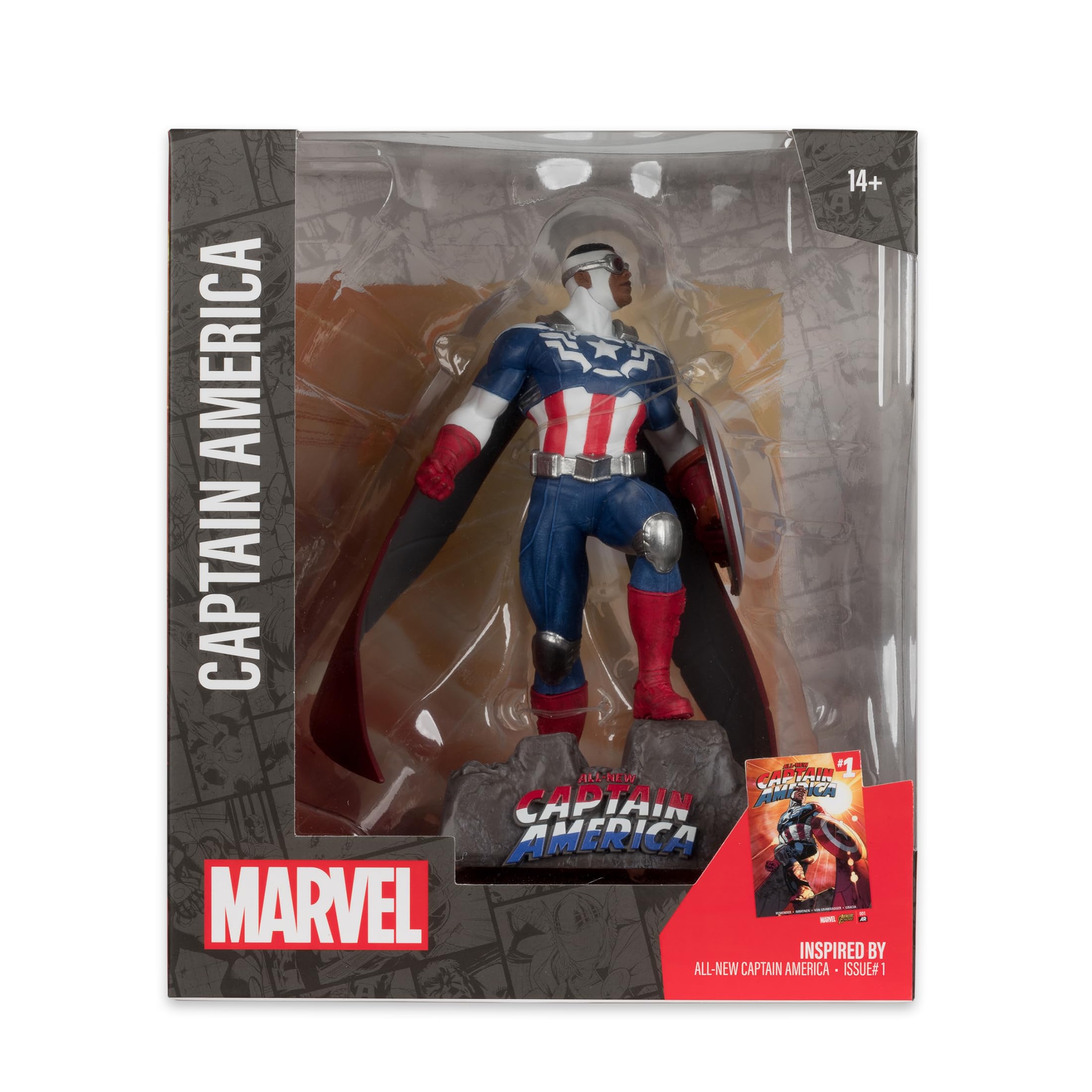 Marvel Captain America 1:10th Scala da collezione con scena (All-New Captain America #1) McFarlane Toys