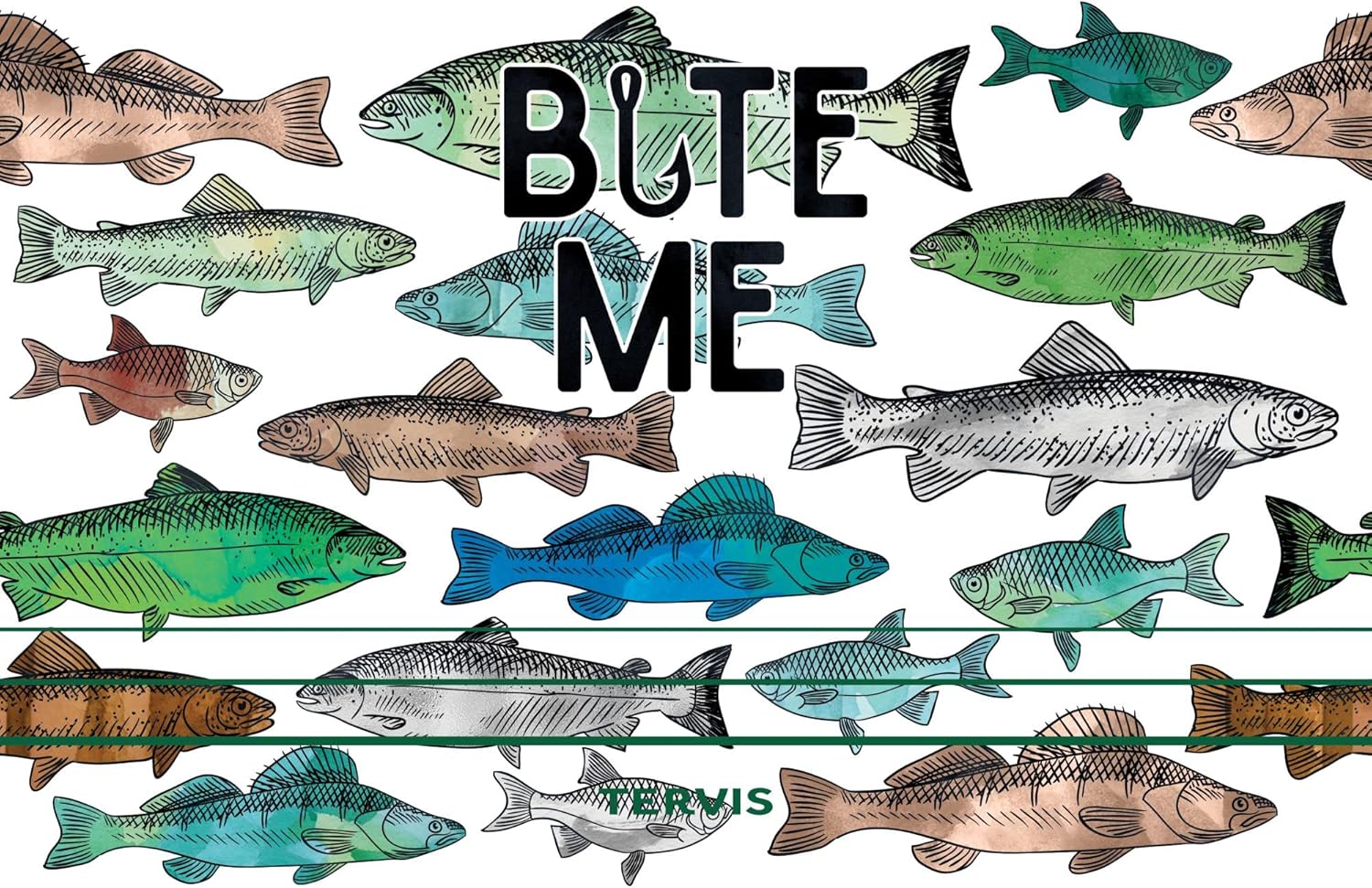 Tervis Traveler Bite Me Bait Fishing Triple Walled Insulated Tumbler Travel Cup Keeps Drinks Cold & Hot, 30oz, Stainless Steel - Image 2