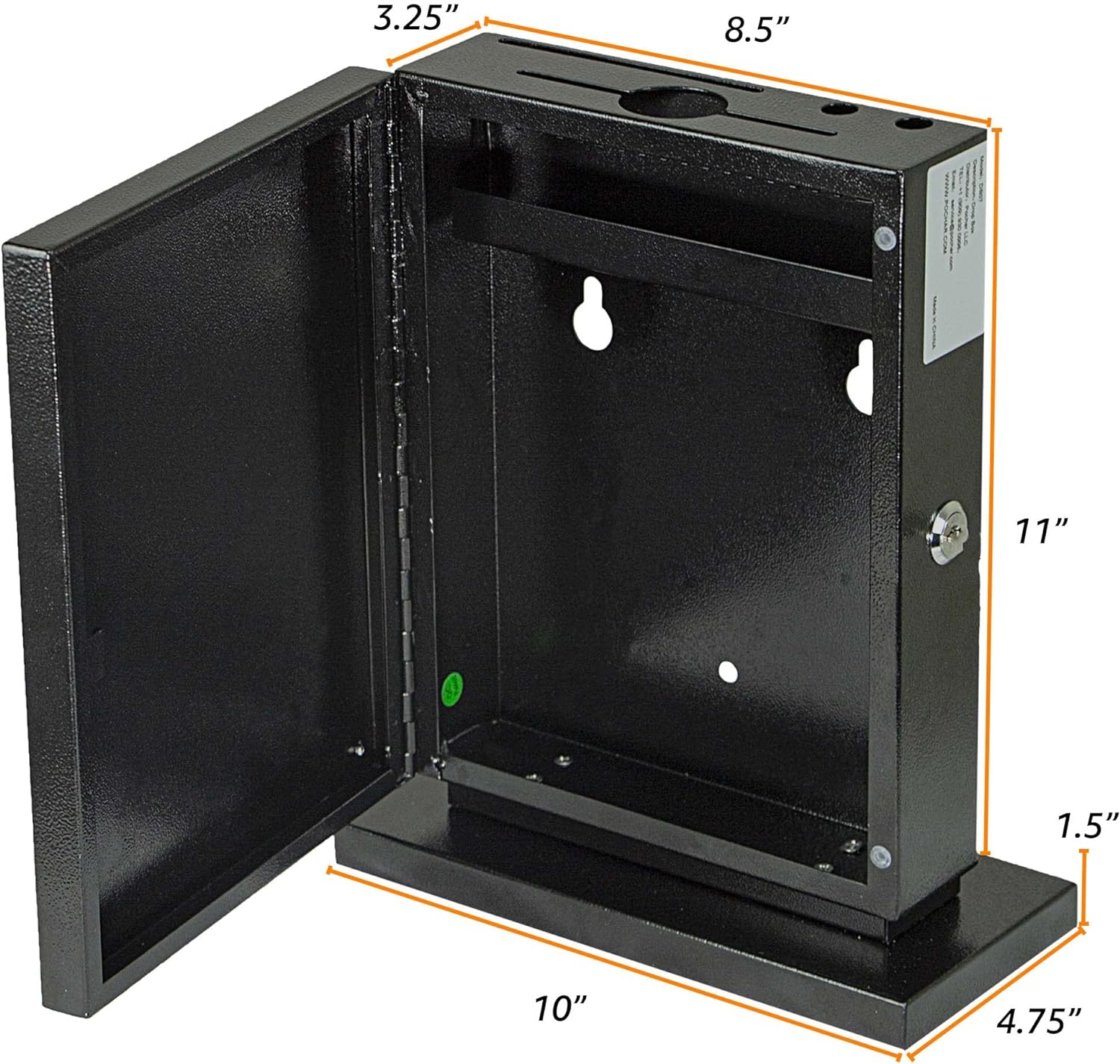 Suggestion Box with Lock with Wall Mount Option - Use as Offering Box, Tithe Box, Prayer Request Box, Tip Box with Lock, Donation Box and Ballot Box (Black, 10'' x 4.75'' x 12.5'') : Office Products