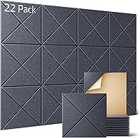 Vista 12 de Sonicism Paquete de 12 paneles acústicos de pared autoadhesivos, paneles de espuma a prueba de sonido de 12 x 12 x 0.4 pulgadas, paneles decorativos