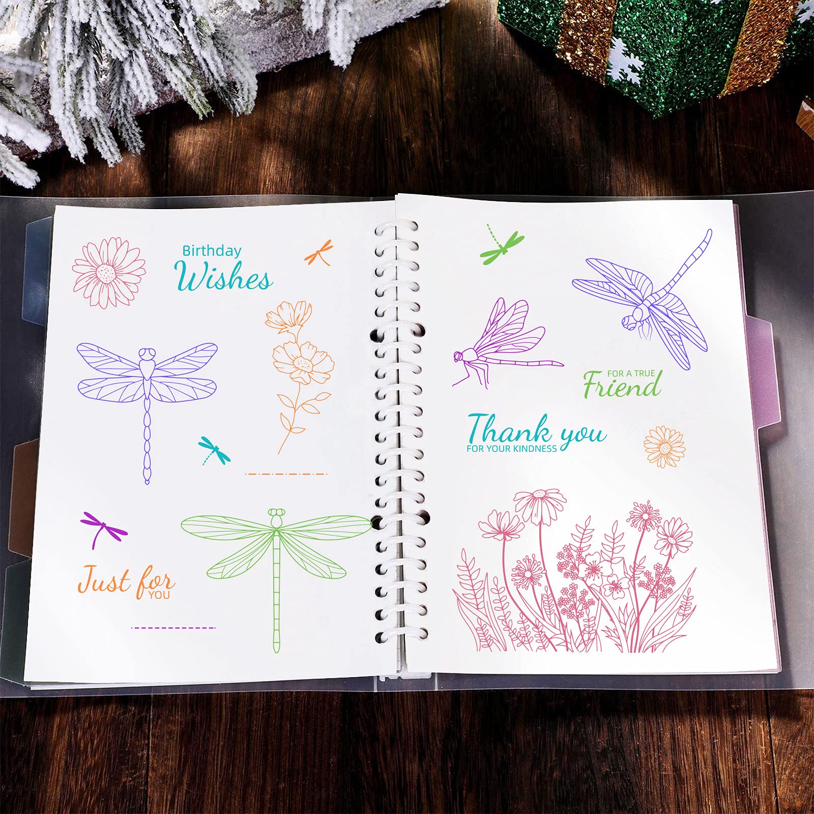 GLOBLELAND Libelle Blumen Silikon-Stempel für Scrapbooking Transparente Siegel Silikonsiegel für Kartenherstellung Dekoration und DIY Sammelalbum