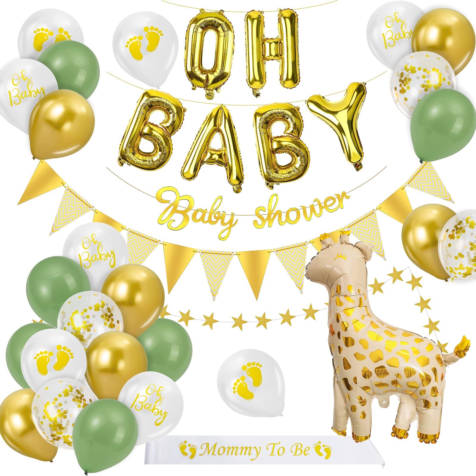 Baby Shower Decorations Neutral, Sage Green Baby Shower Decor for Boy