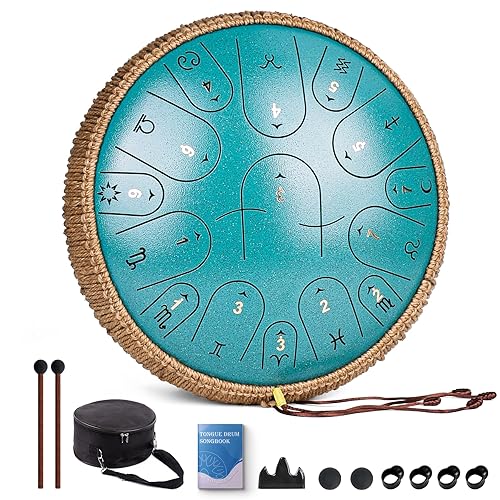 Steel Tongue Drum 13 Inch 15 Notes, C Major 432
