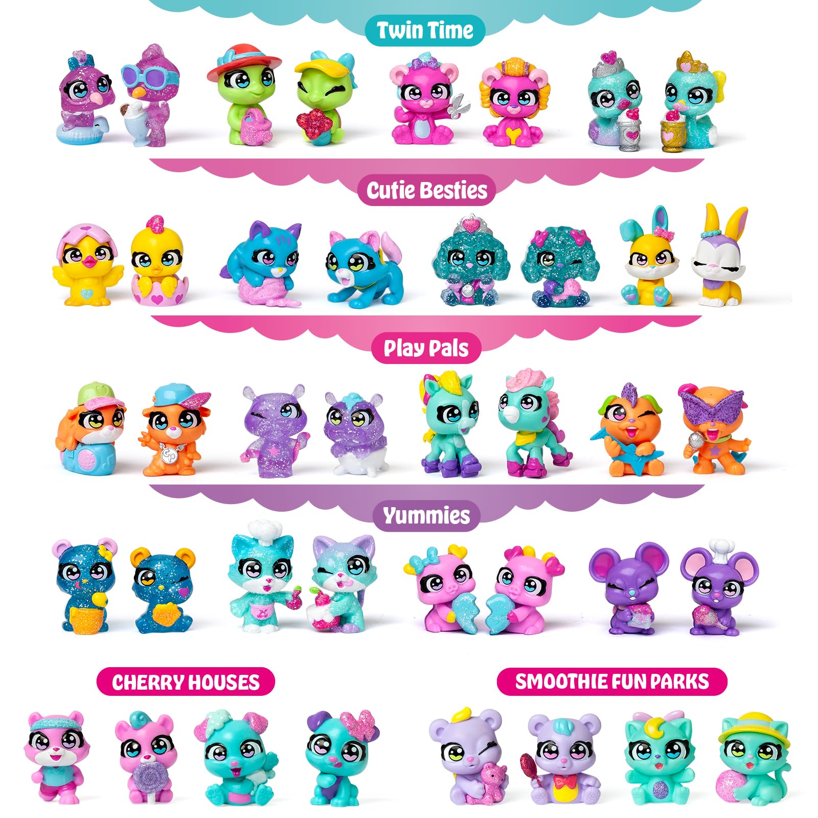Smoothie Fun Park Bear Twins. Casita con Parque de Atracciones en Forma de Smoothie: Incluye 1 Smoothie, 2 Figuras exclusivas “Color Reveal” y 3 Accesorios
