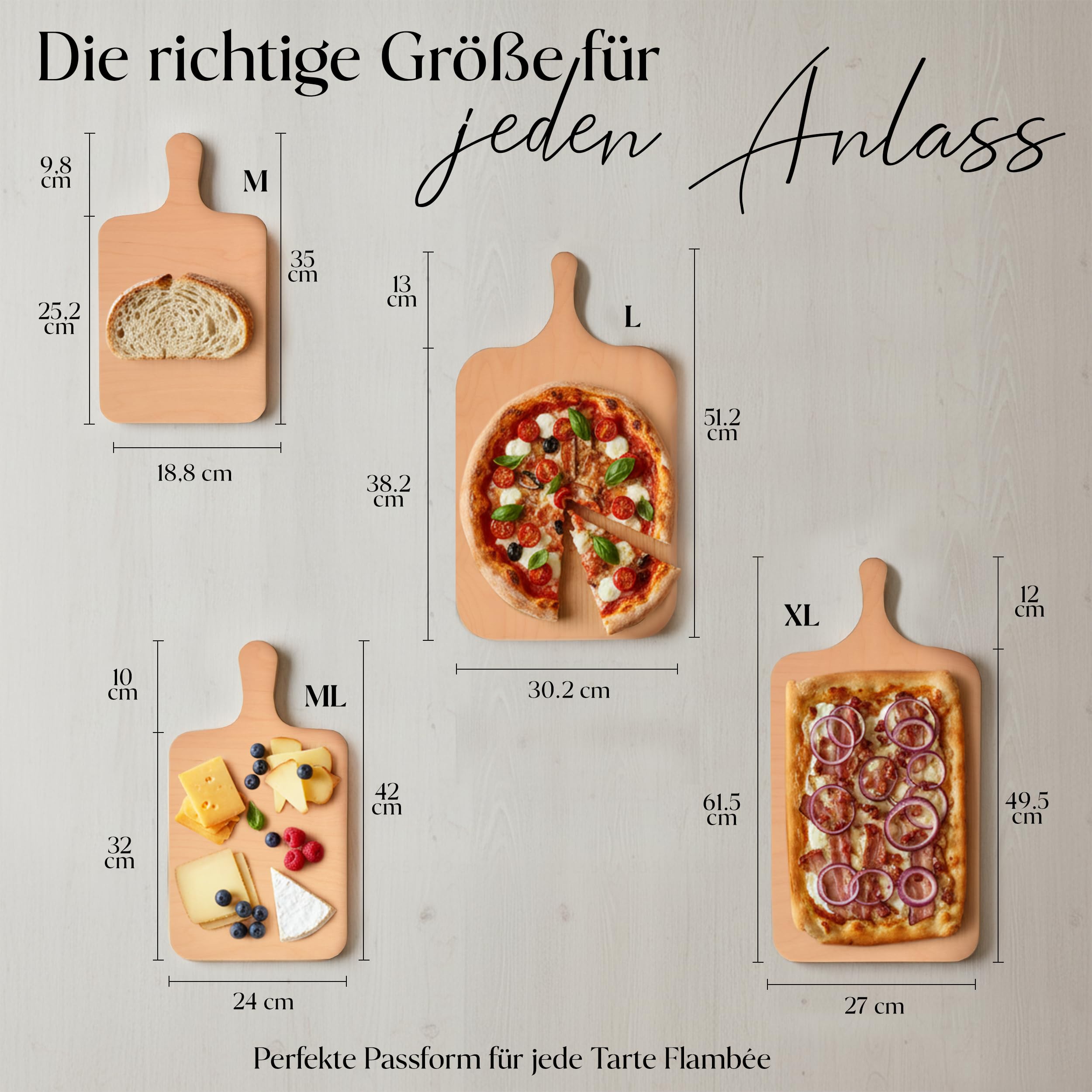 Die Schreiner - Christoph Siegel Plateau à tarte flambée en kit de 20- pratique & robuste - Grandeur L