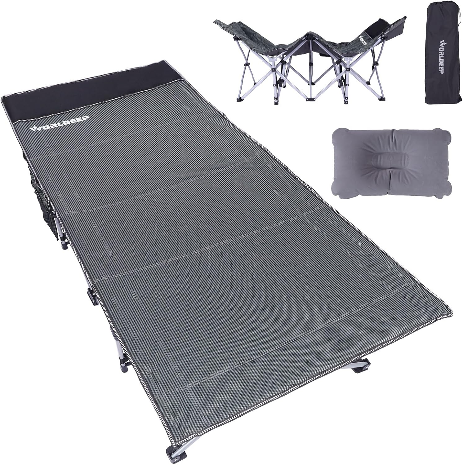 WORLDEEP XL Camping Cots for Adults,31.5" Extra Wide Cots