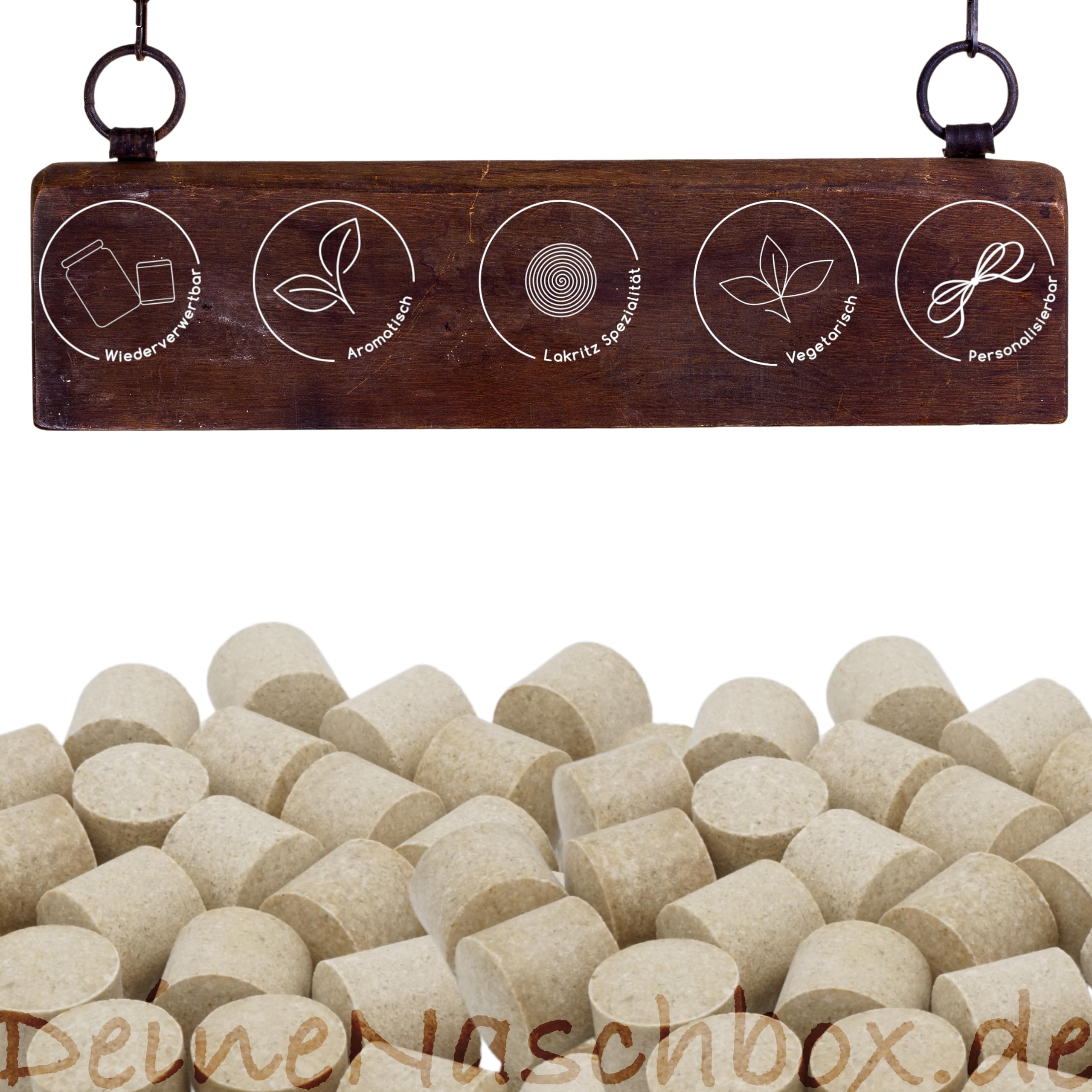 Deine Naschbox | Süßholz Lakritz Pastillen | 3kg Mega Pot | XXL Großpackung für Party, Candybar & als Geschenk - Gelatinefrei - Salmiakpulver Zylinder