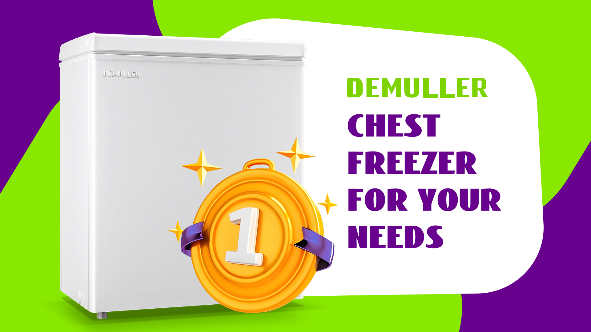 Image of DEMULLER Chest Freezer Ultra-Low Temperature Deep Freezers (Down to -11.2 ℉) with Two Removable Baskets Accurate Display of Cabinet Temp Freestanding White