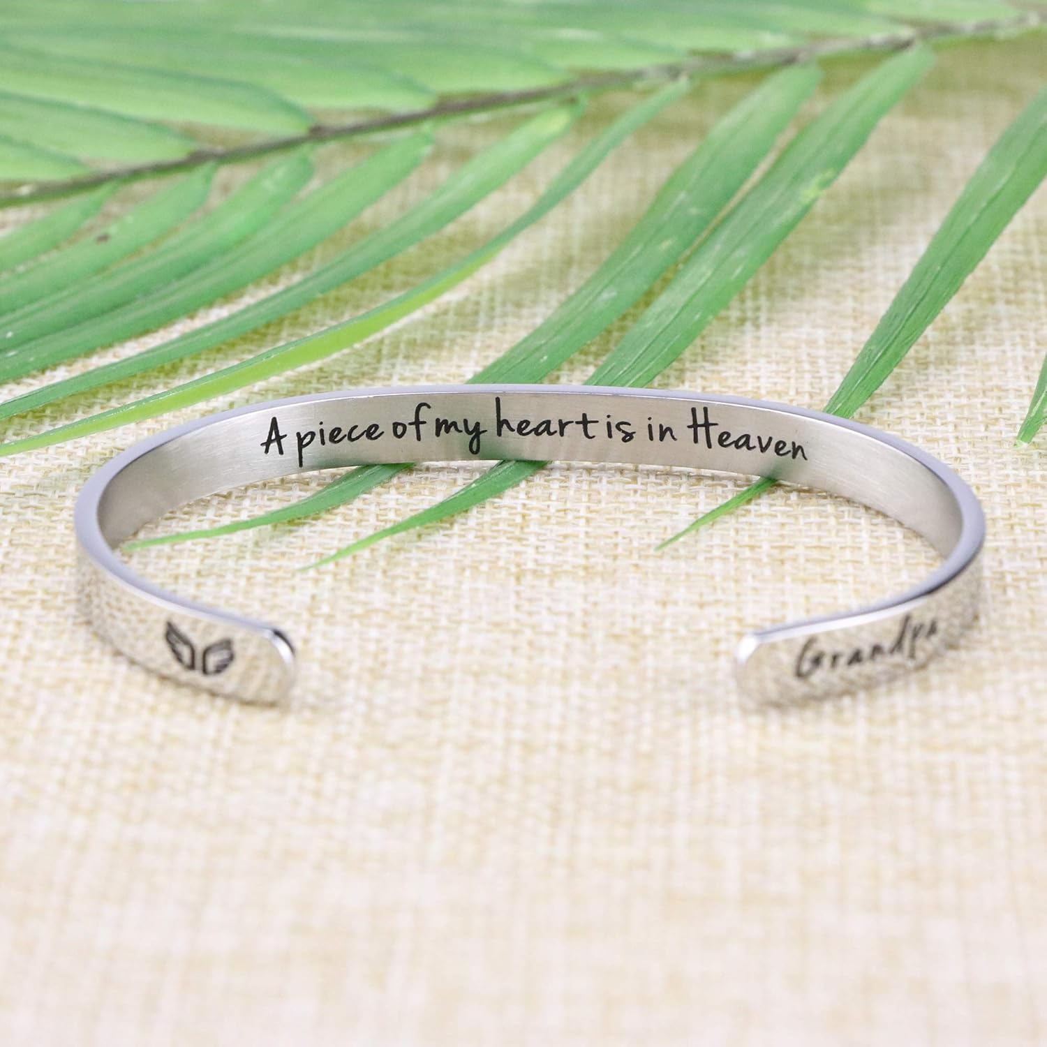 JoycuFF Memorial Gifts for Loss of Mom Dad in Memory of Jewelry Sympathy Bracelet Bereavement Cuff Secret Message Engraved Grief Gifts for Women - Image 4