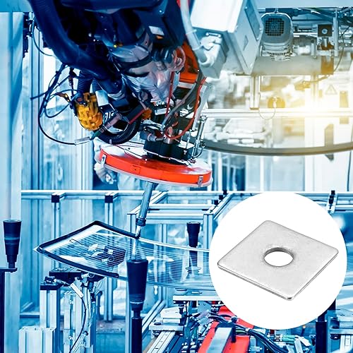 Miniatura 89 de uxcell Arandela cuadrada, 20 piezas M5x20x20x1.0.197 in 304 arandelas de placa cuadrada de acero inoxidable 304 Junta espaciadora de almohadilla