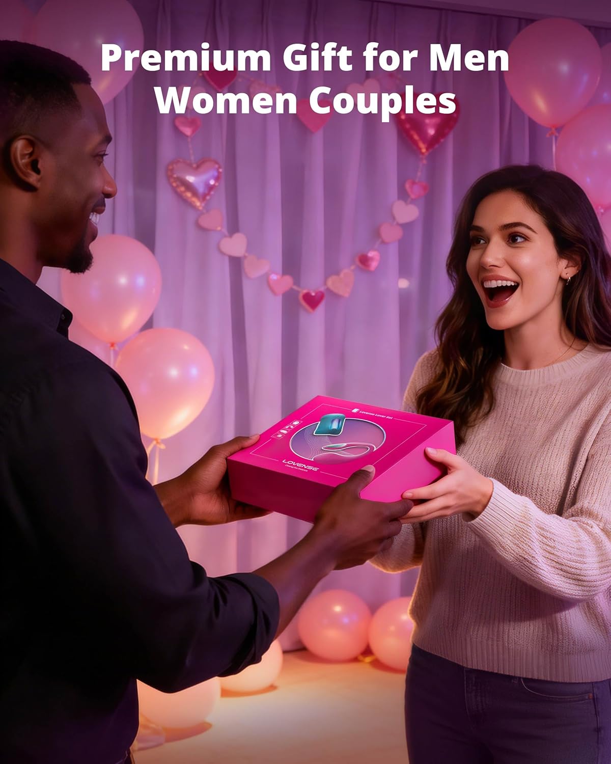 LOVENSE Lover Set - 2026 App Controlled Couples Kit, Waterproof Body-Safe Lush 4 Wearable Vibrator, Gush 2 Male Masturbator and Accessories, Long Distance Relationship Toys, Premium Couples Gift Set