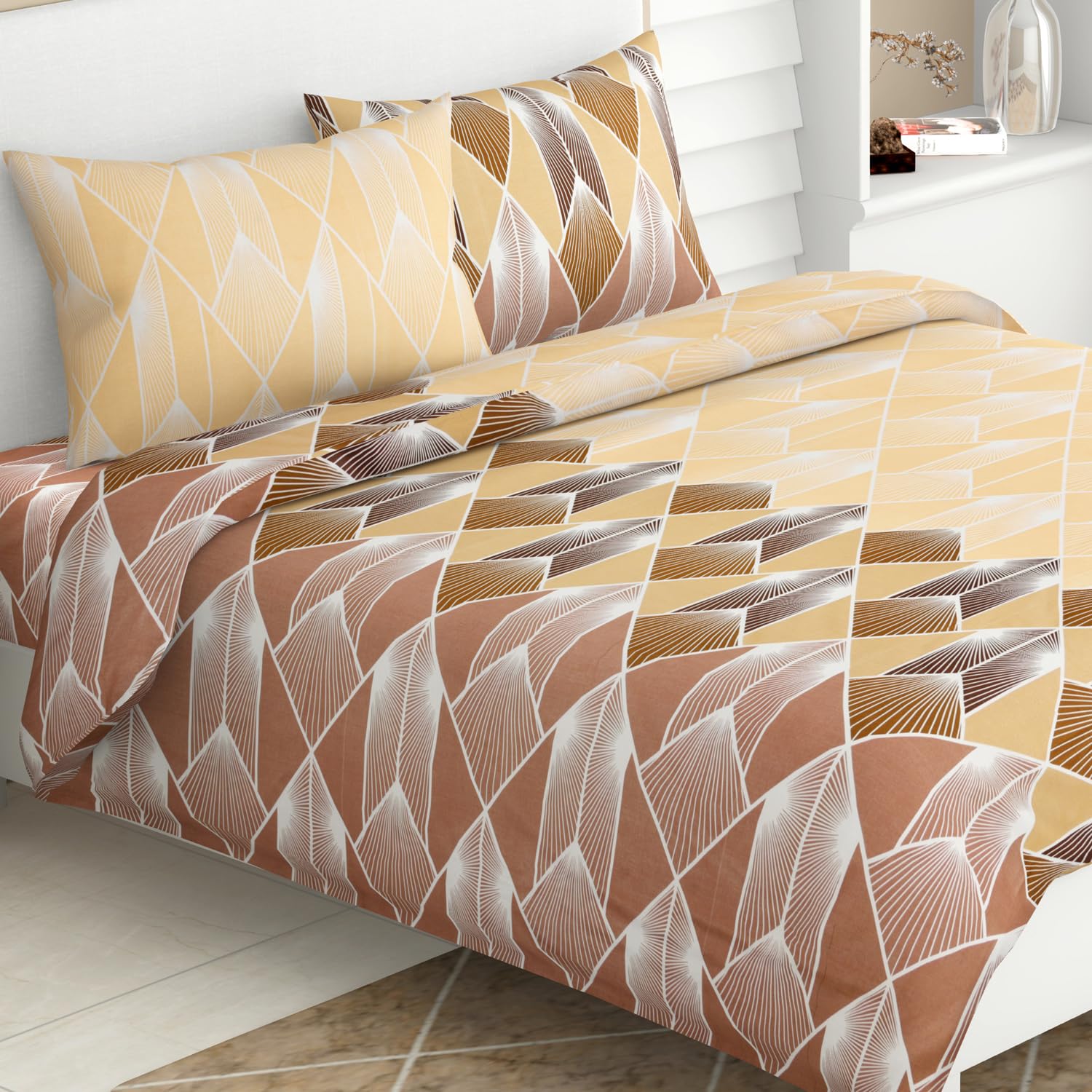 Haus & Kinder Queen Size Cotton Bedsheet Set – 90x100 Inches With 2 Pillow Covers (144 TC) - View #7