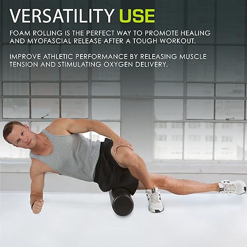 Miniatura 89 de ProsourceFit Rodillos de espuma de alta densidad largos, herramienta de masaje atlético firme de cuerpo completo para estiramiento de espalda, yoga,