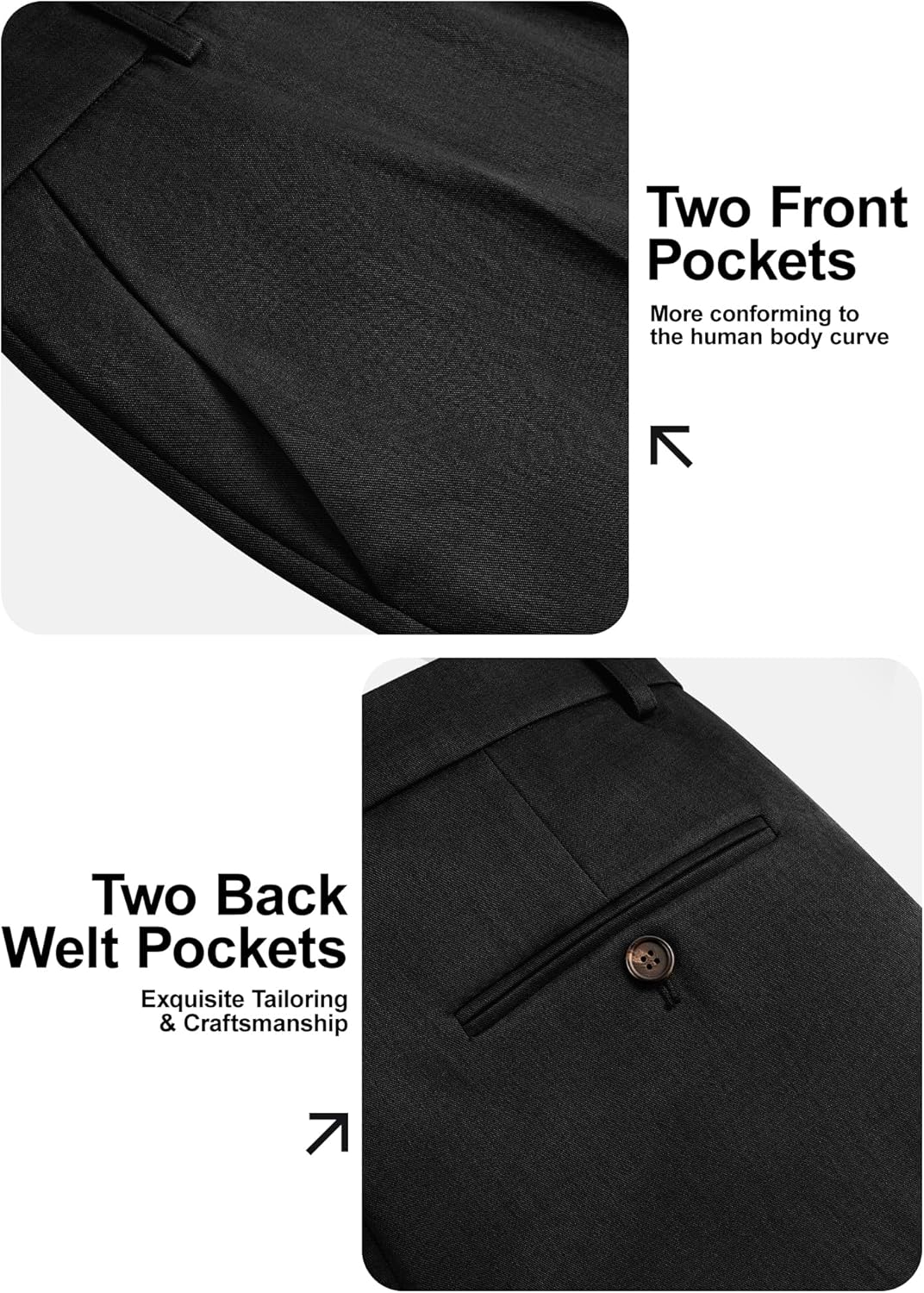 Comdecevis Mens Classic Fit Dress Pants Wrinkle-Resistant Slacks for Work,Golf,Business,Casual - Image 6