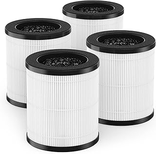 B-D02L Replacement HEPA Filter, Compatible with MOOK A and KOIOS B-D02L Air Purifier, 3-in-1 H13 True HEPA Filter Set for B-D02L, 4 Pack