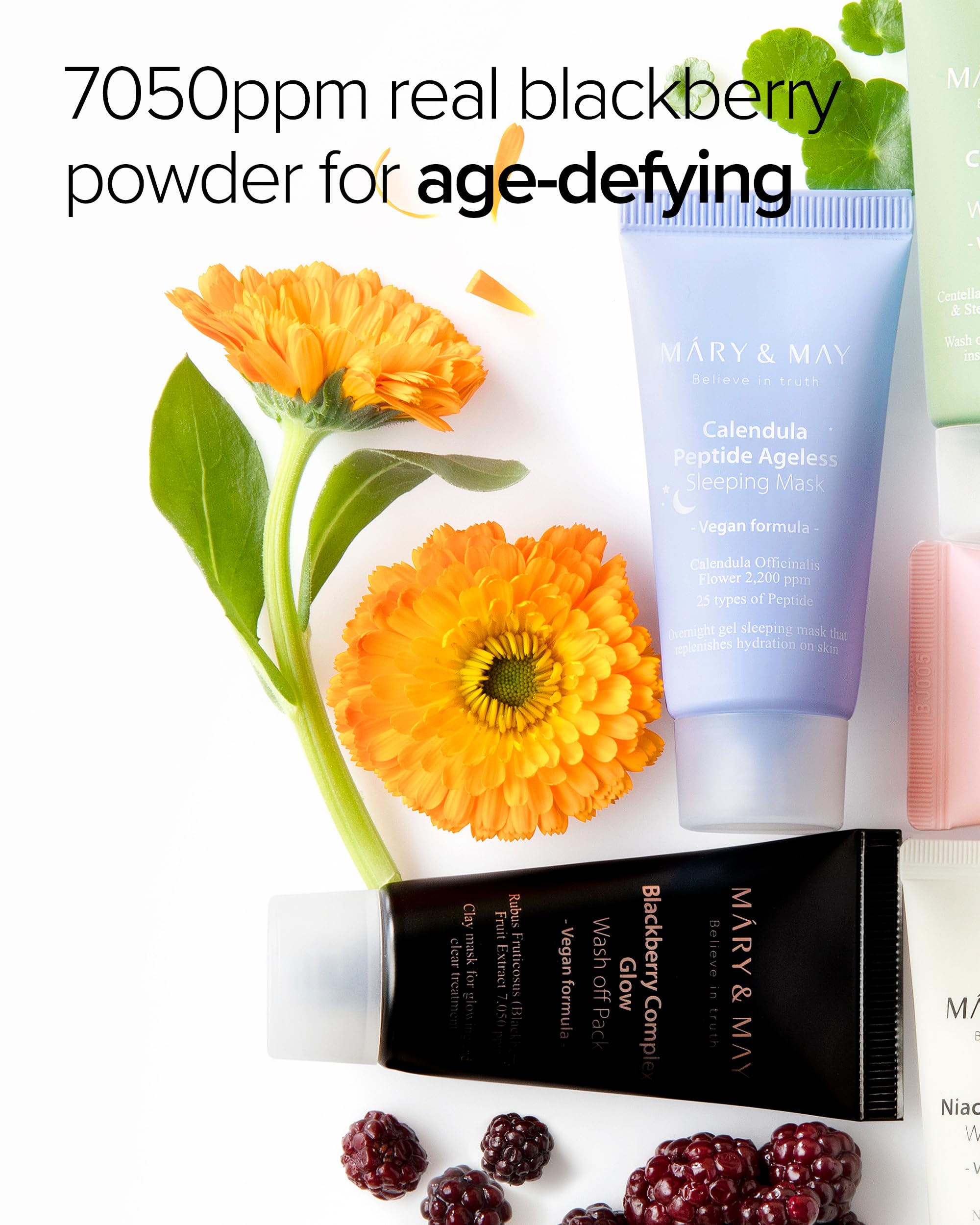 Mary&May Vegan Blackberry Complex Glow Wash Off Mask, Blackhead Care, Pore Clearing, Anti Aging Clay Mask - Image 3