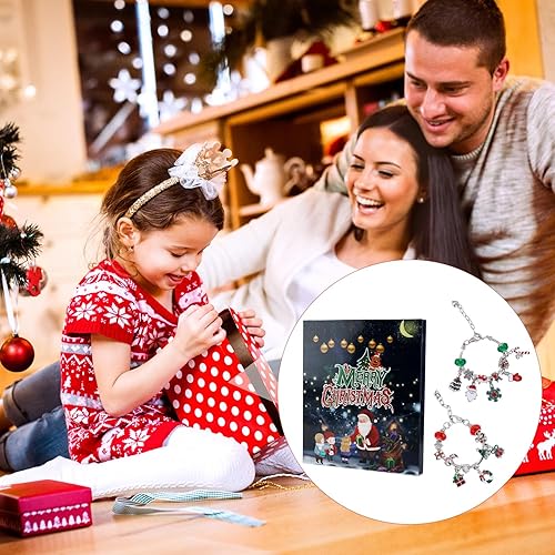 Miniatura 7 de Juego de 24 pulseras de calendario de Adviento de Navidad 2023 para calendario de Adviento de cuenta regresiva, pulseras con dijes de 24 días, 22