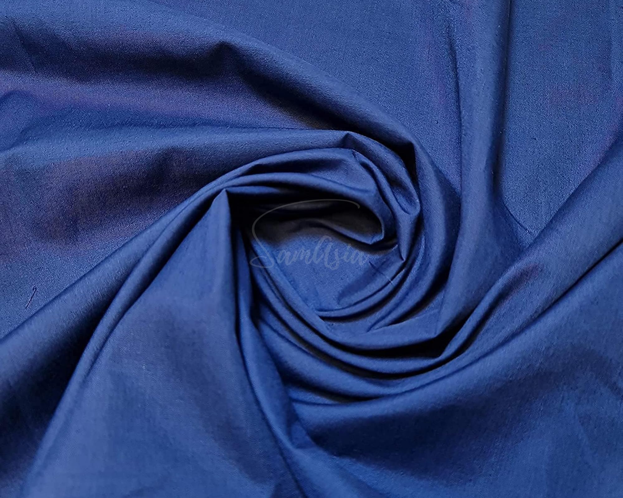 Samasia Navy Blue Plain Polycotton Fabric For Dressmaking, Art & Craft, Sewing, Quilting | 45'' - 115 Cm Wide| Precut Length 10M