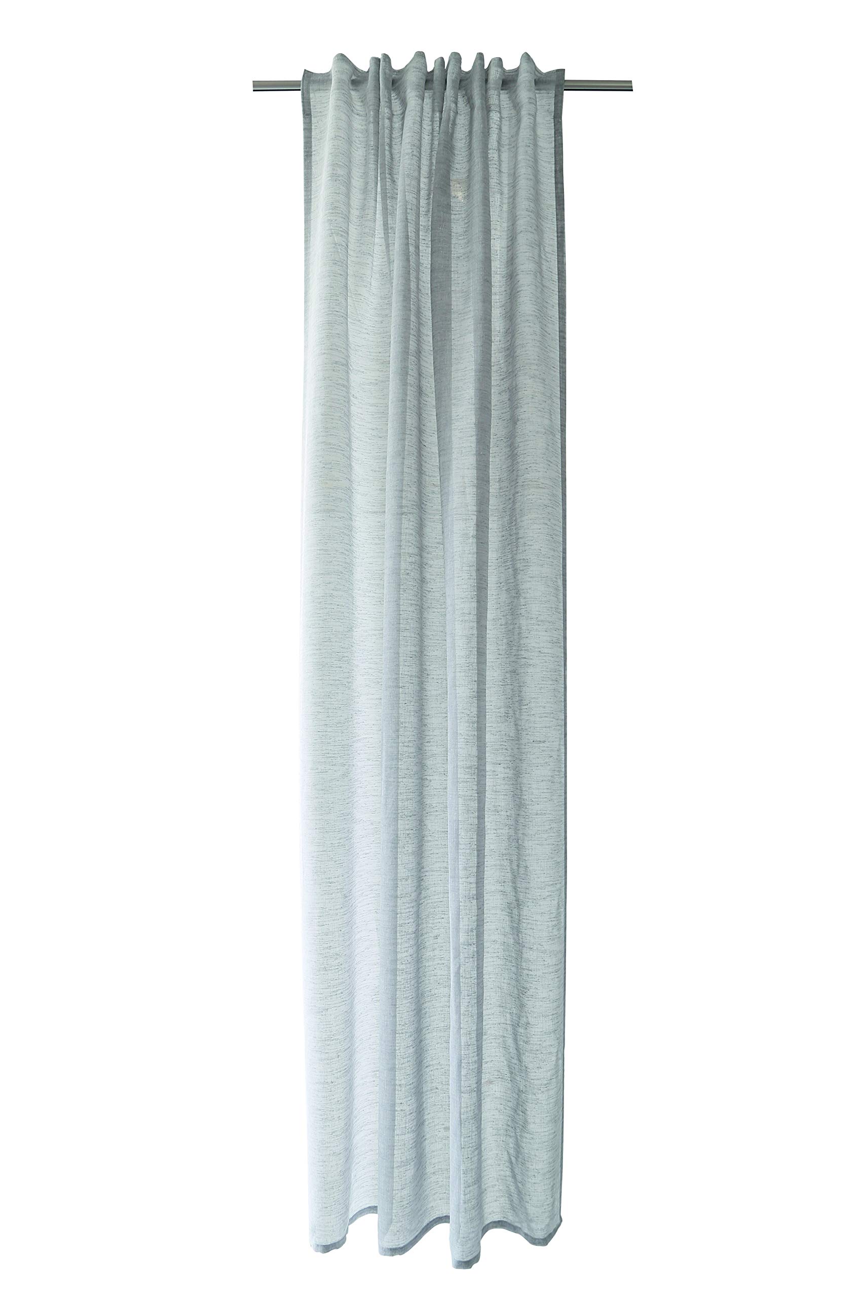 Homing transparenter Vorhang Uni Gardine einfarbig modern Schlafzimmer Kinderzimmer Wohnzimmer Küche Dekostoff Grau (1Stück) 245 x 140 cm (HxB) 5401-29