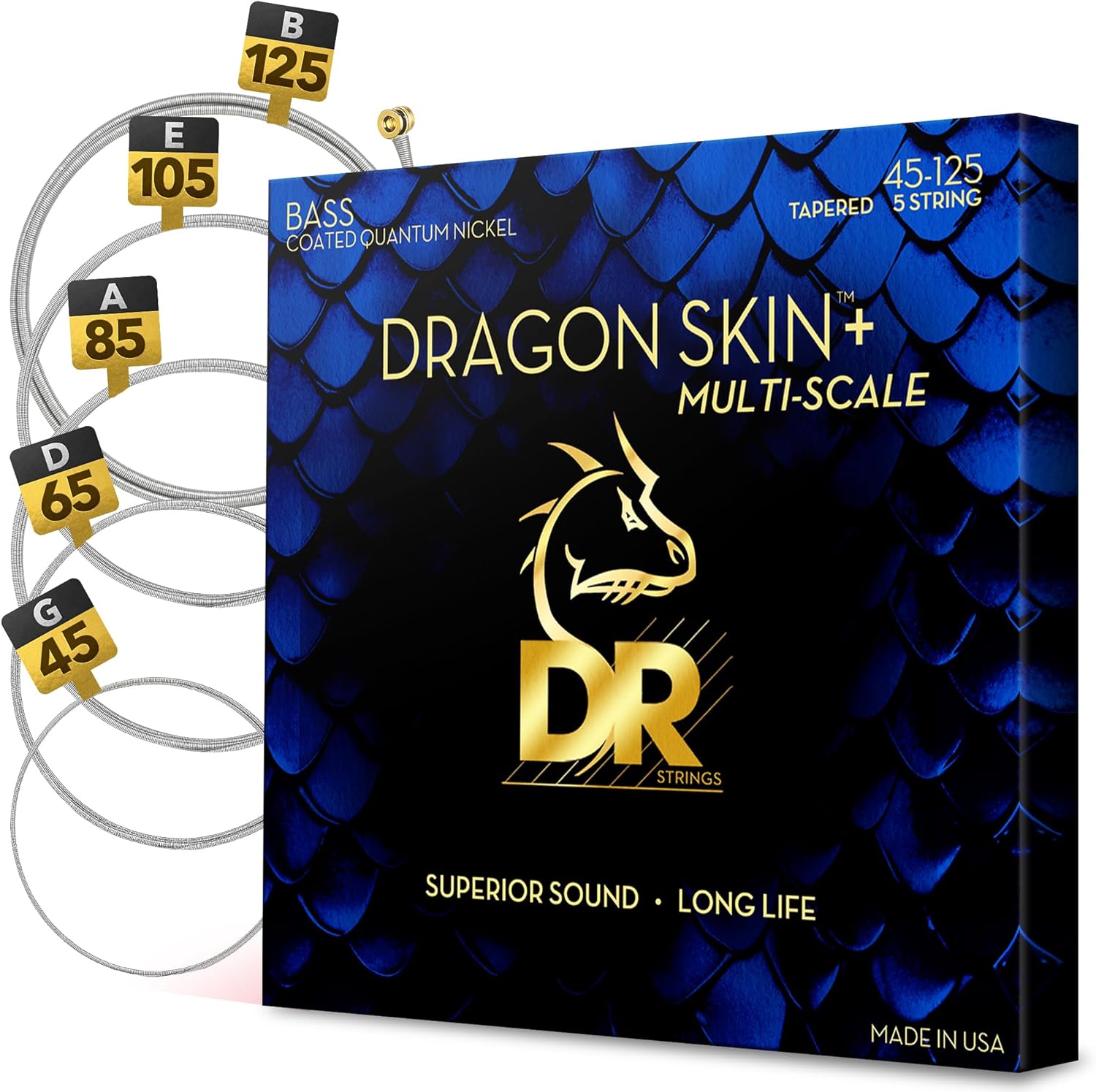 DR Strings (デーアール) 5弦 Multi-Scale ベース弦 クァンタムニッケルを巻弦に採用 DBQM5-45 【国