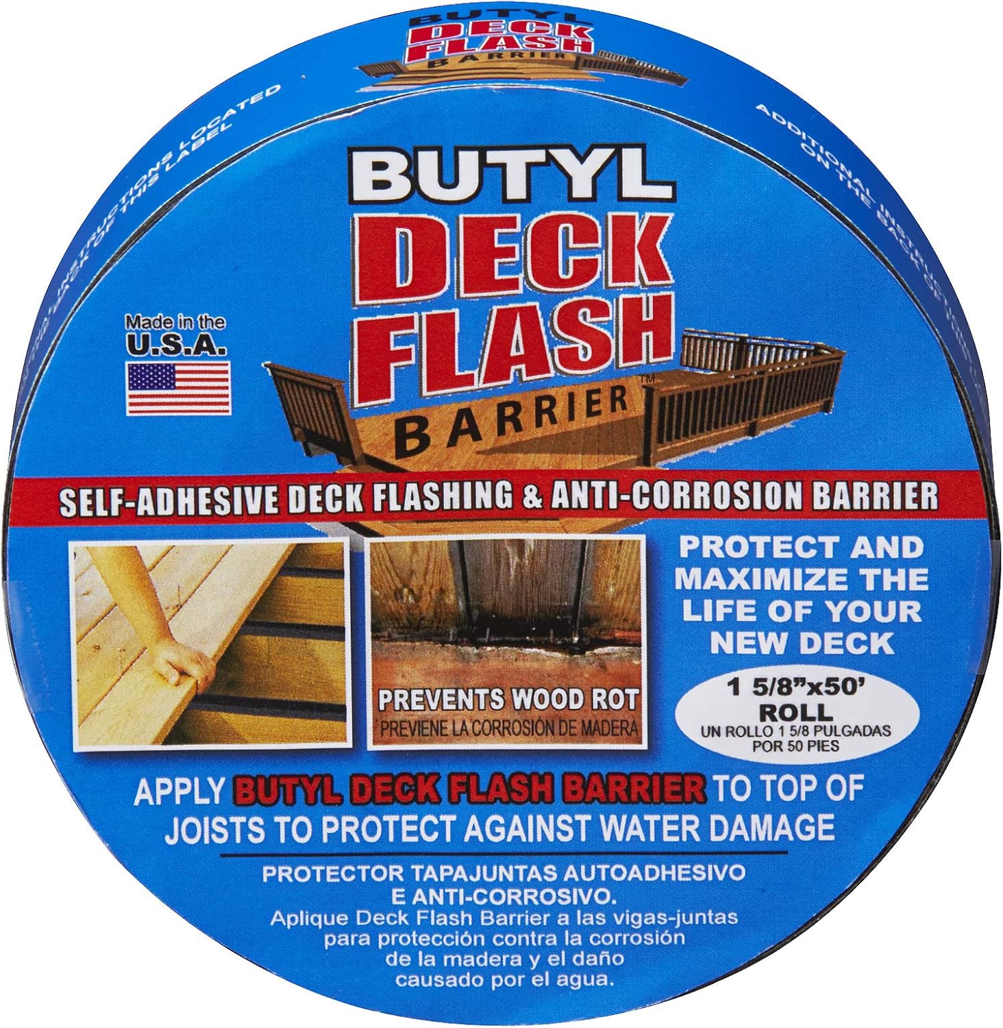 Cofair BDFB1550 Butyl Deck Flash Barrier, 15/8" x 50' roll, Black, Flashing Amazon Canada