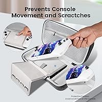 Vista 4 de sarlar Rog Ally Funda de transporte compatible con ASUS ROG Ally Gaming portátil y accesorios, funda rígida de gran espacio para adaptador de CA