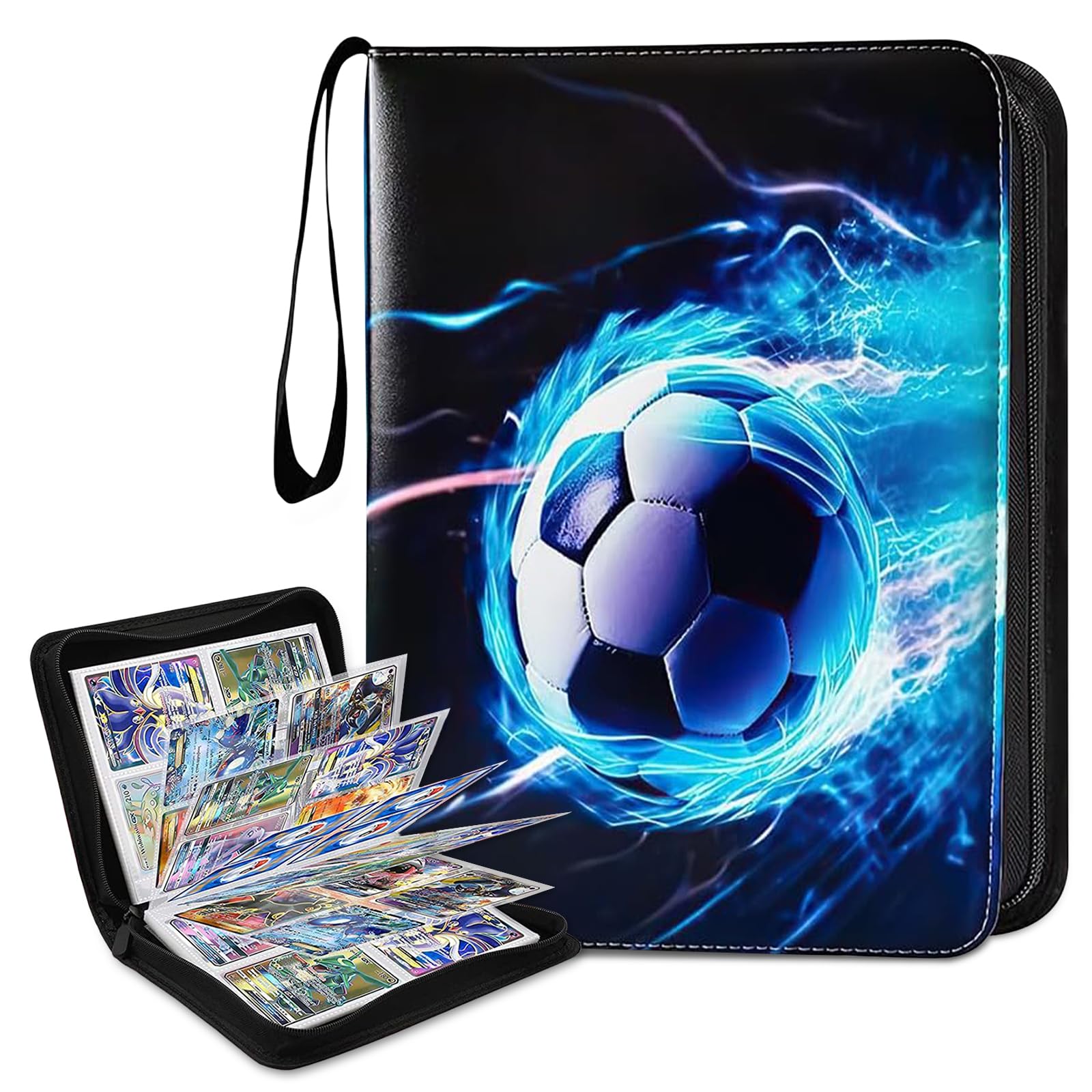 Álbum de Recortes de Fútbol,Libro de cromos de fútbol,Álbum de Fútbol Cartas,Álbum de Cartas de Fútbol,arpeta Fútbol Tarjetas,Tarjetero para Fútbol,50 Páginas con Capacidad para 400 Cromos.