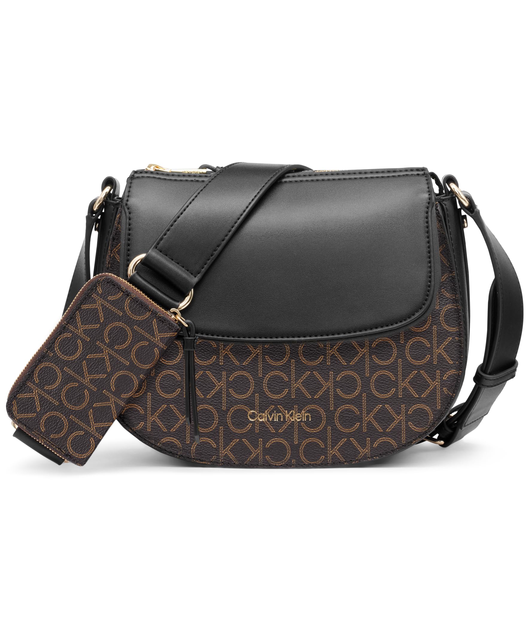 

                                                    Calvin Klein Womens Bella Messenger, Brown/Khaki/B