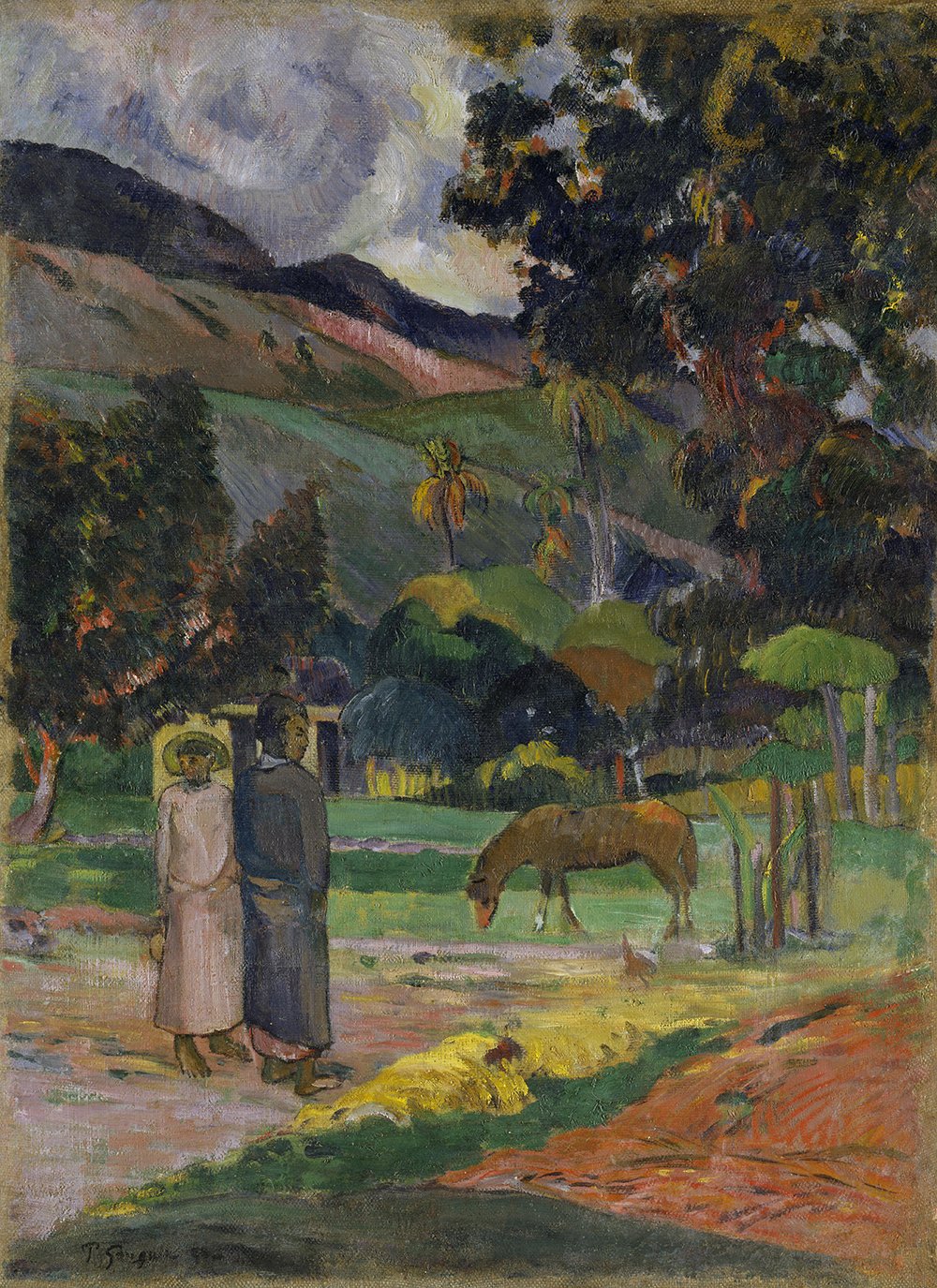 Cuadro de Gauguin Tahitian Landscape en papel mate de conservación