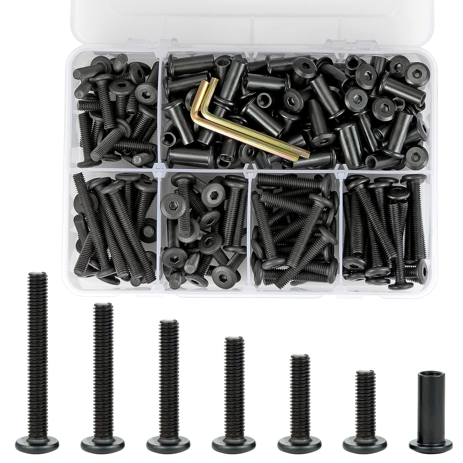 Black Furniture Connector Bolts - 40 Sets -13 Black Furniture Connector Bolts - 40 Sets -13