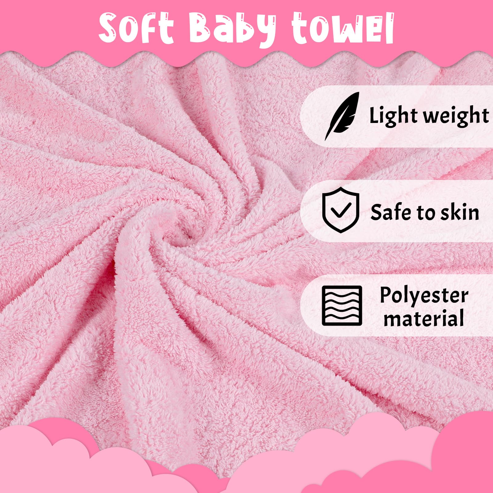 Toalla Bebé Con Capucha De Oso Blanco | Vellón Coral Suave Y Absorbente | 80x80cm | Regalo Recién Nacido 0-3 Años