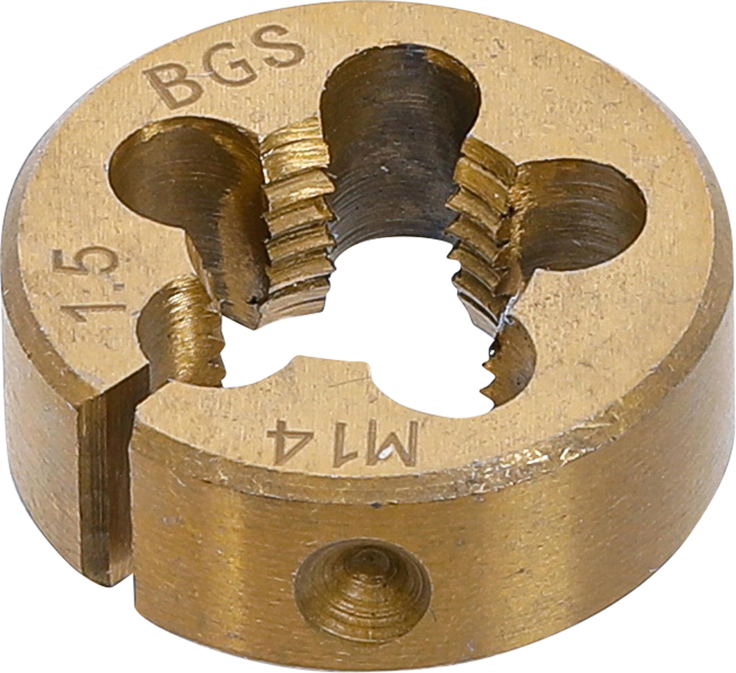 BGS Gewindeschneideisen 71039-3 – M14 x 1,5, Ø30 mm, 12-tlg.
