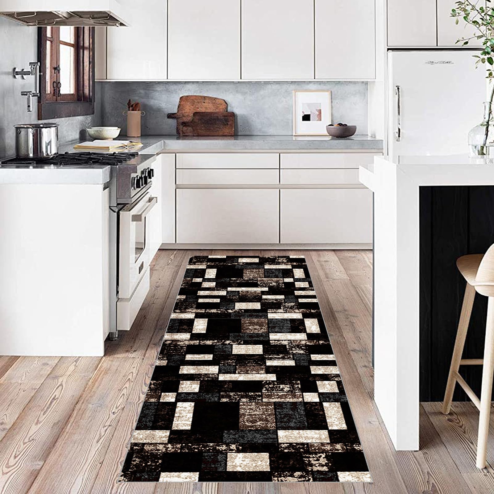 Tappeto Passatoia Corridoio 90 x 240 cm Lungo Antiscivolo Tappeto da Cucina Tappeto Corridoio Ingresso Lavabile in Lavatrice Tappeti Passatoia Corridoio per Porta Lavanderia Camera da Letto