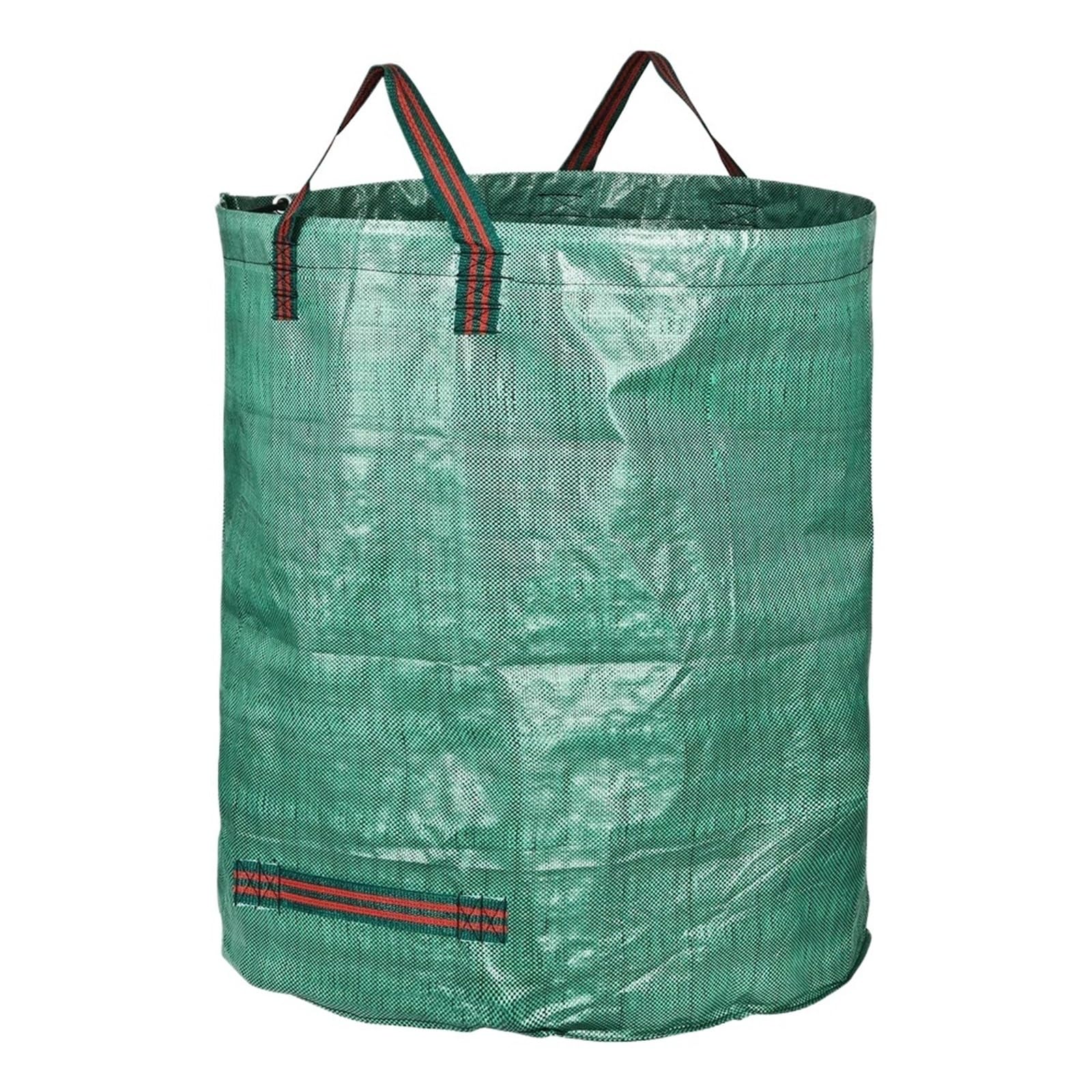 3 Pieces 72gallon Portable Waterproof Woven Foldable Outdoor Garden Garbage Collection Handle Fallen Leaf Bag for Loading Garden Leaves and Trash-image-28