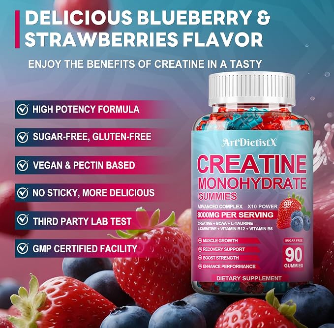 creatine monohydrate gummies complex 8000mg with l-carnitine BCAA, L-Carnitine, Barbados L-Gluta Power Soap: Buy nieuwste producten Size:30 gm